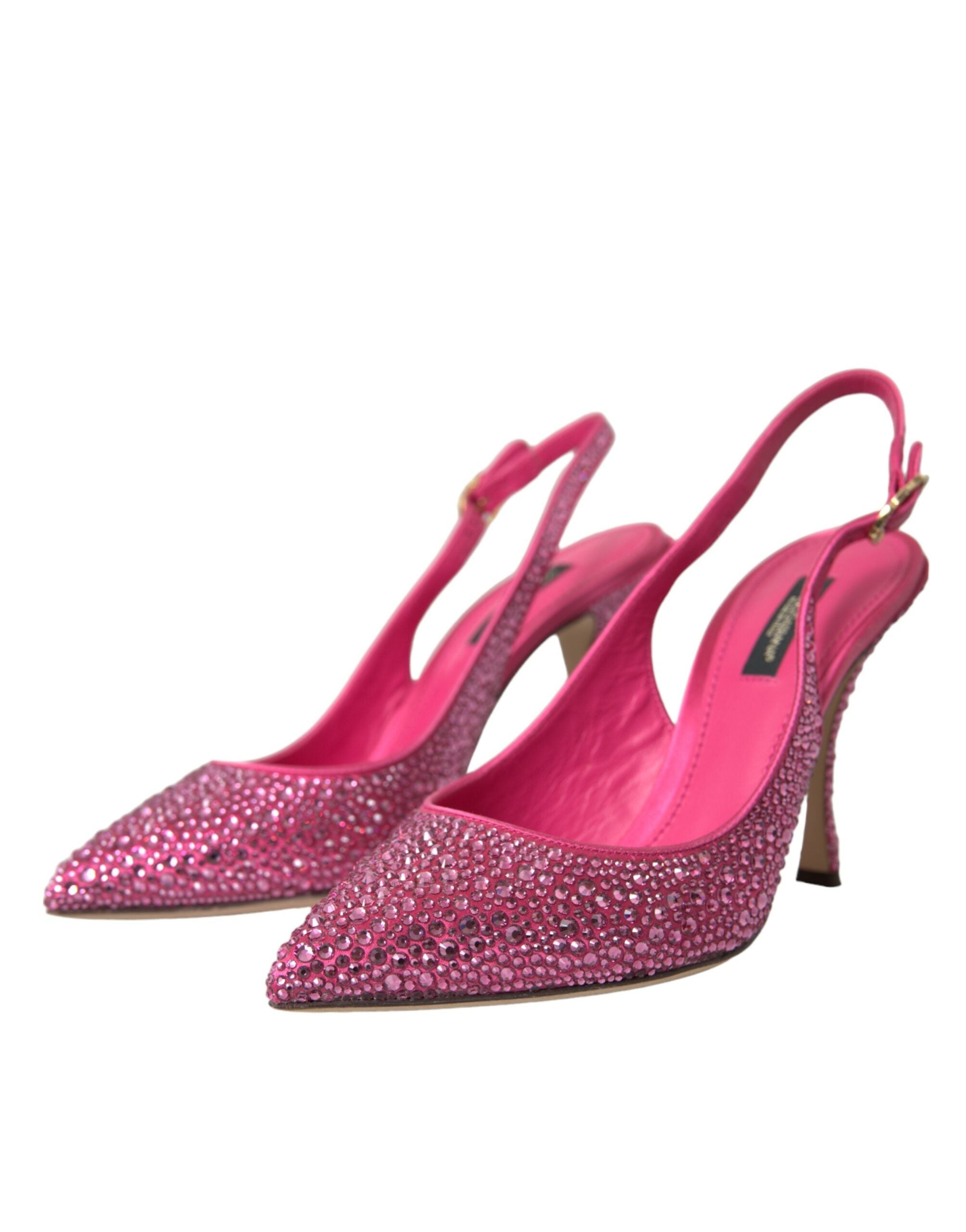 Dolce & Gabbana Pink Slingbacks Crystal Pumps Shoes Dolce & Gabbana