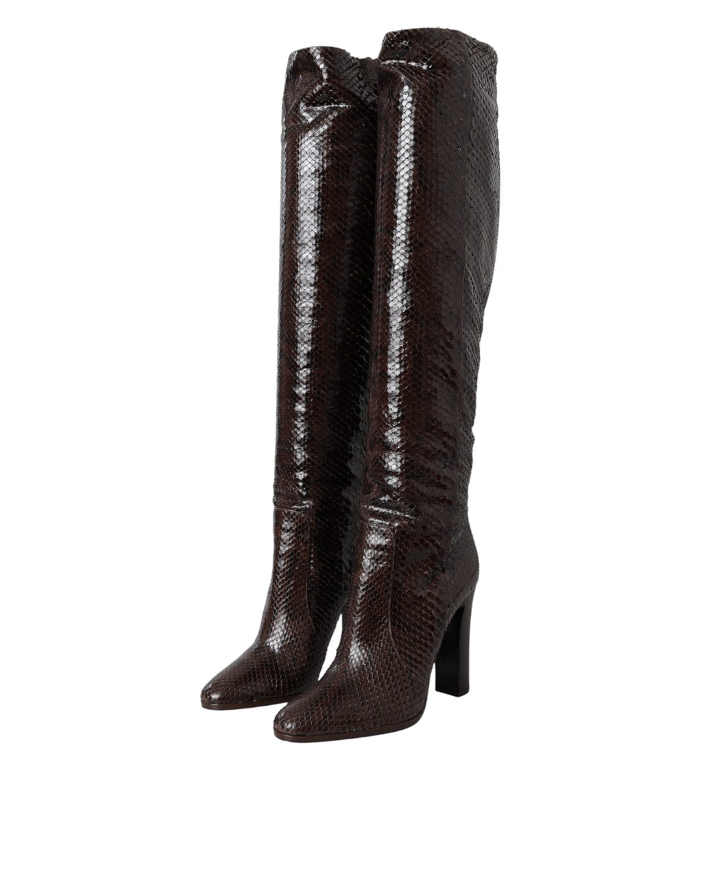 Dolce & Gabbana Brown Exotic Leather Heels High Boots Shoes Dolce & Gabbana