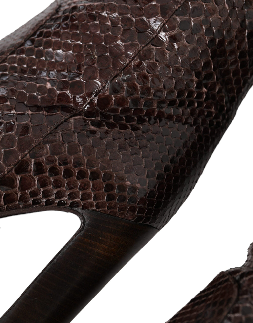 Dolce & Gabbana Brown Exotic Leather Heels High Boots Shoes Dolce & Gabbana
