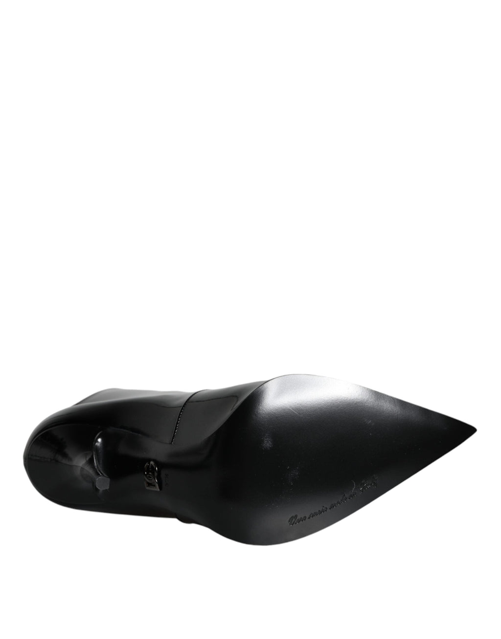 Dolce & Gabbana Black Patent Leather Pointed Ankle Boots Shoes Dolce & Gabbana