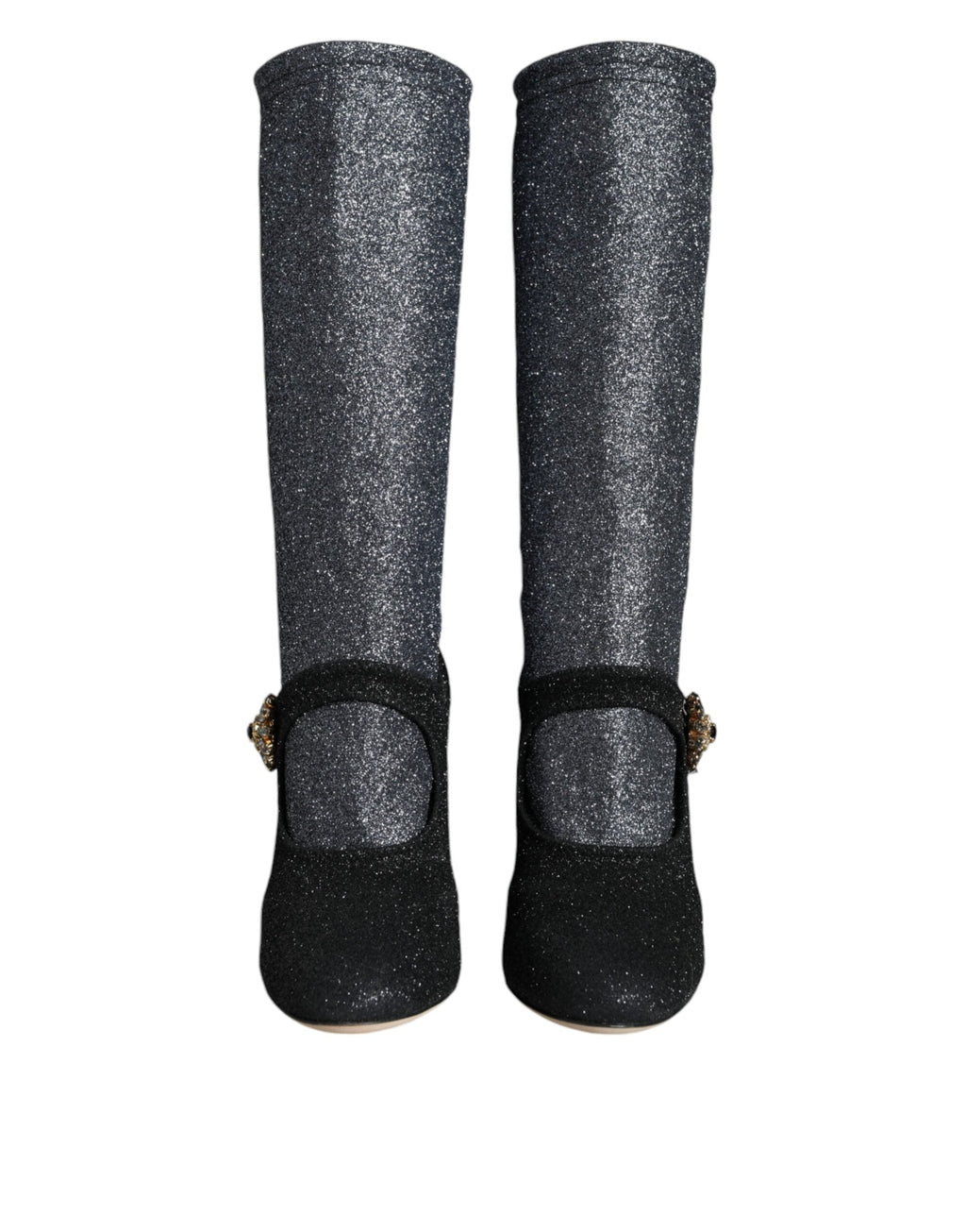 Dolce & Gabbana Black Crystal Mary Janes Booties Shoes Dolce & Gabbana