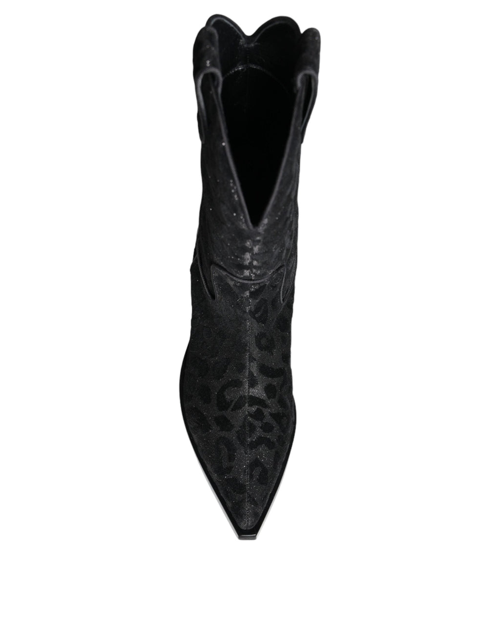 Dolce & Gabbana Black Gray Leopard Cowboy Boots Shoes Dolce & Gabbana
