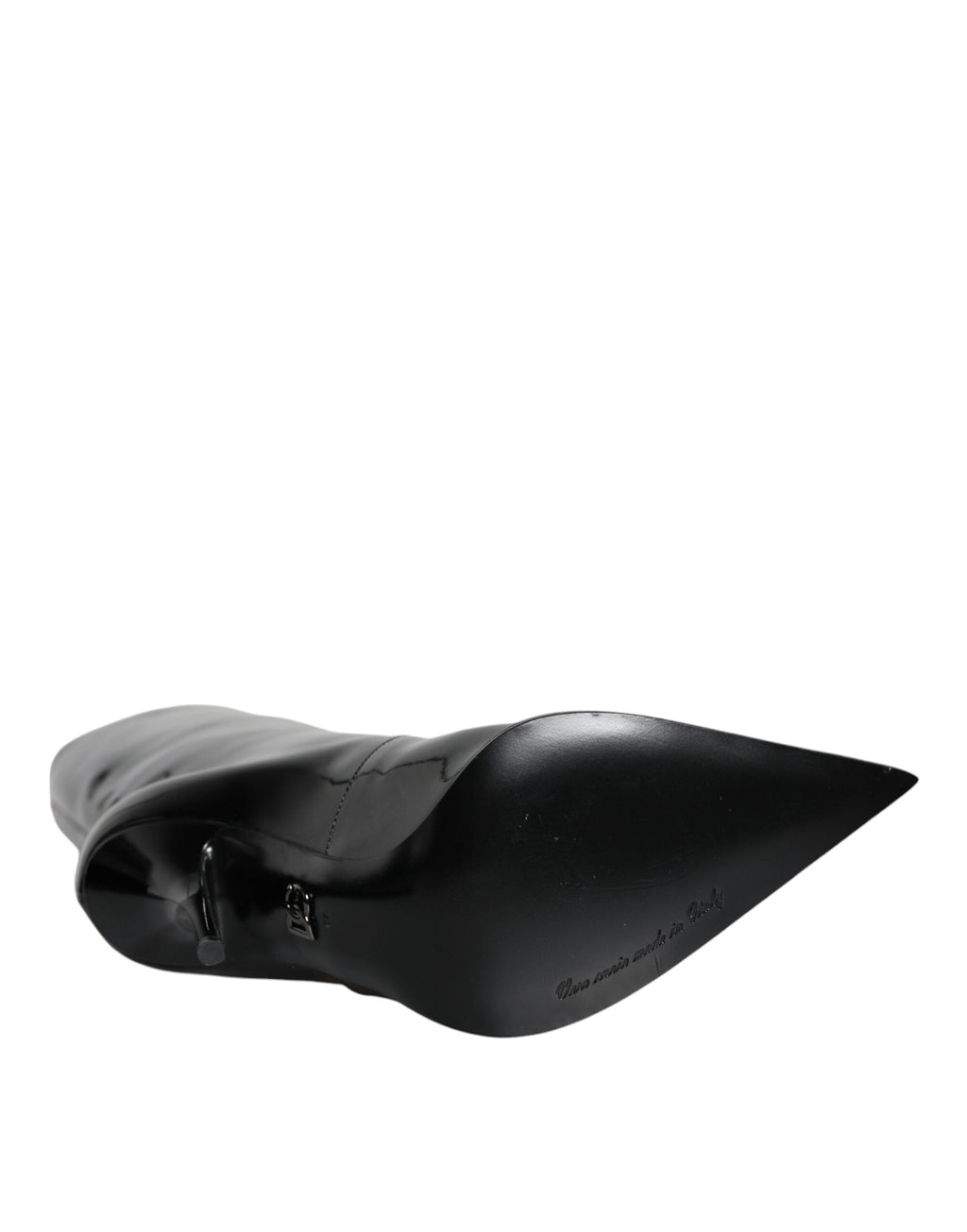 Dolce & Gabbana Black Patent Leather Mid Calf Boots Shoes Dolce & Gabbana