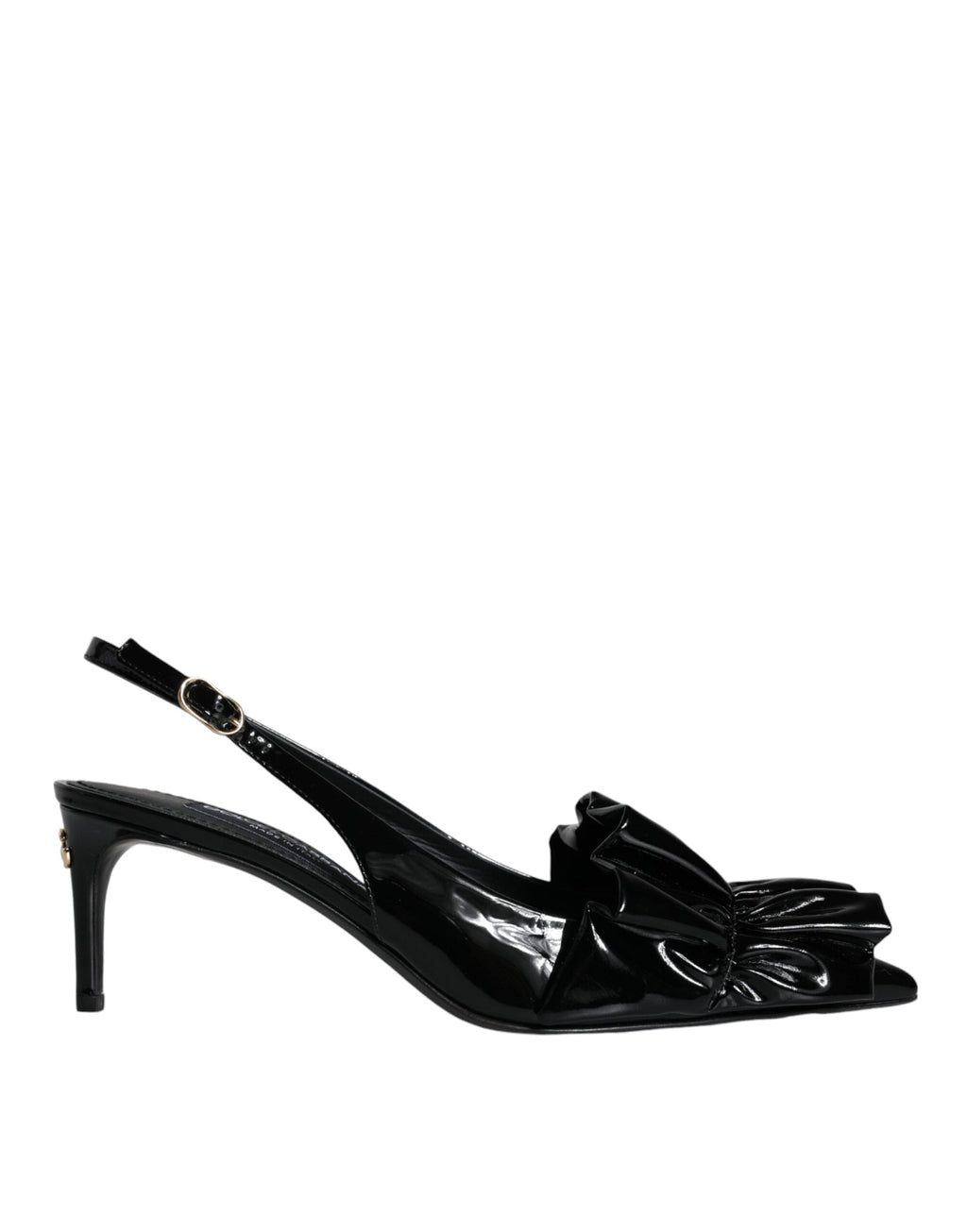 Dolce & Gabbana Black Patent Leather Heels Slingback Shoes Dolce & Gabbana