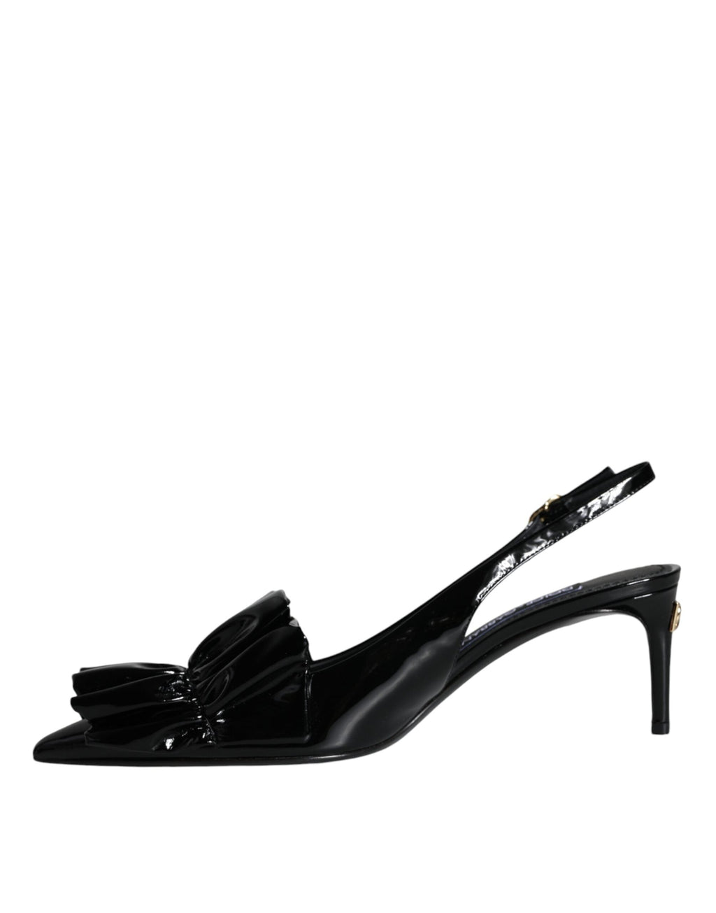 Dolce & Gabbana Black Patent Leather Heels Slingback Shoes Dolce & Gabbana