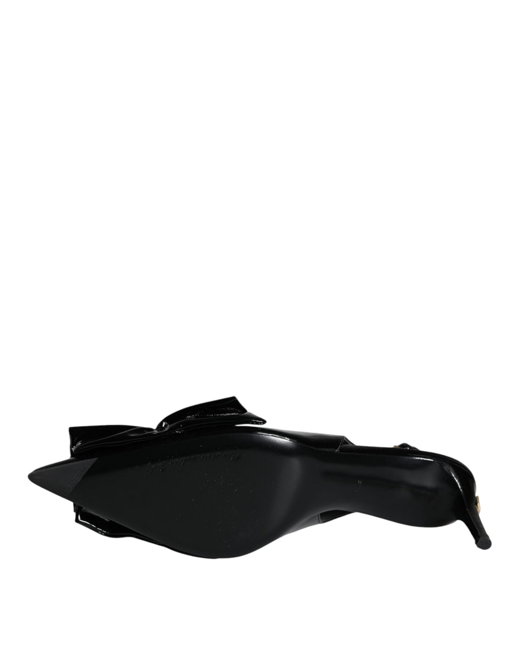 Dolce & Gabbana Black Patent Leather Heels Slingback Shoes Dolce & Gabbana