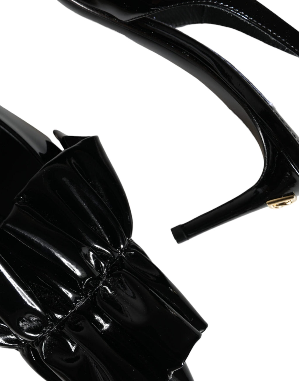 Dolce & Gabbana Black Patent Leather Heels Slingback Shoes Dolce & Gabbana