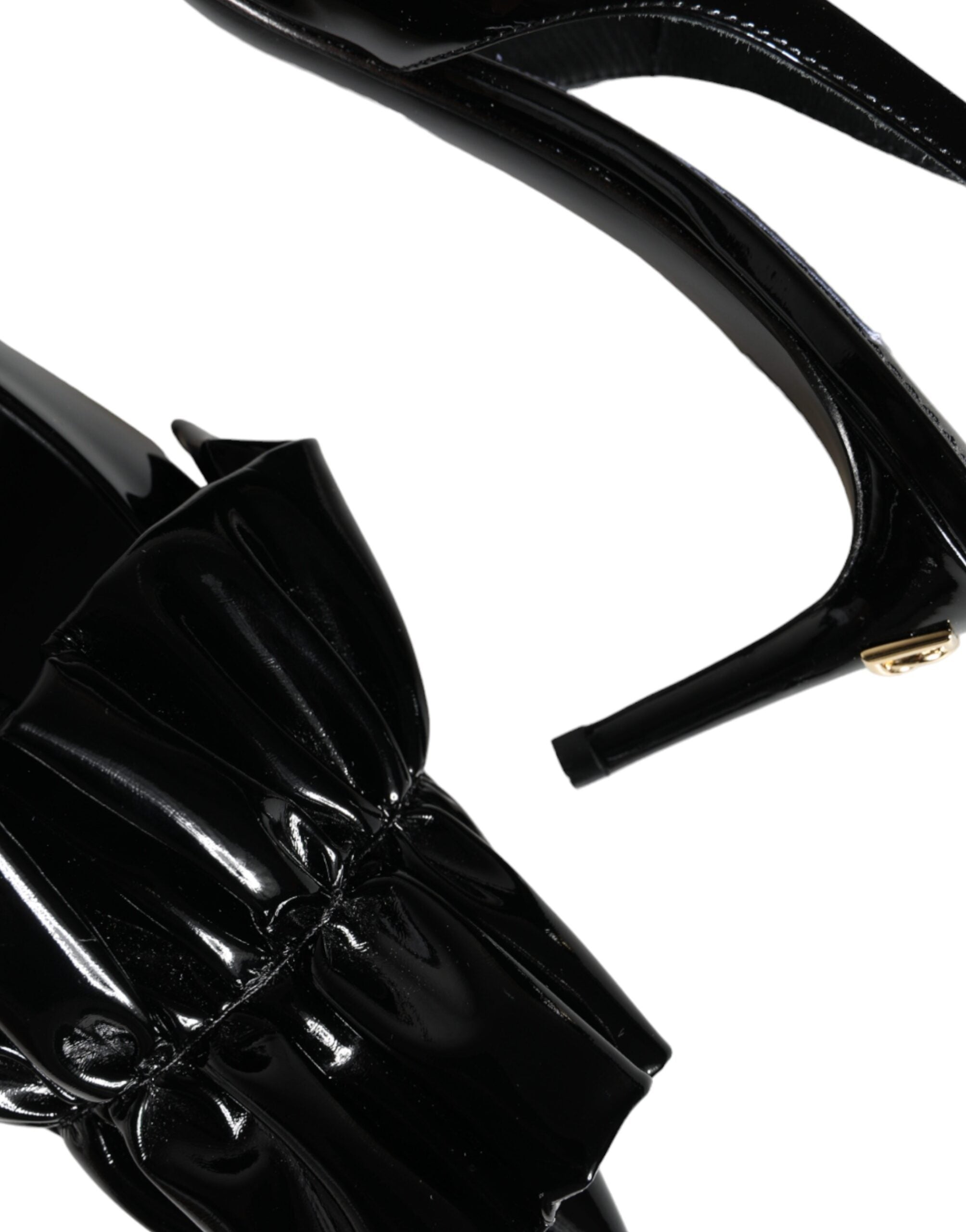 Dolce & Gabbana Black Patent Leather Heels Slingback Shoes Dolce & Gabbana