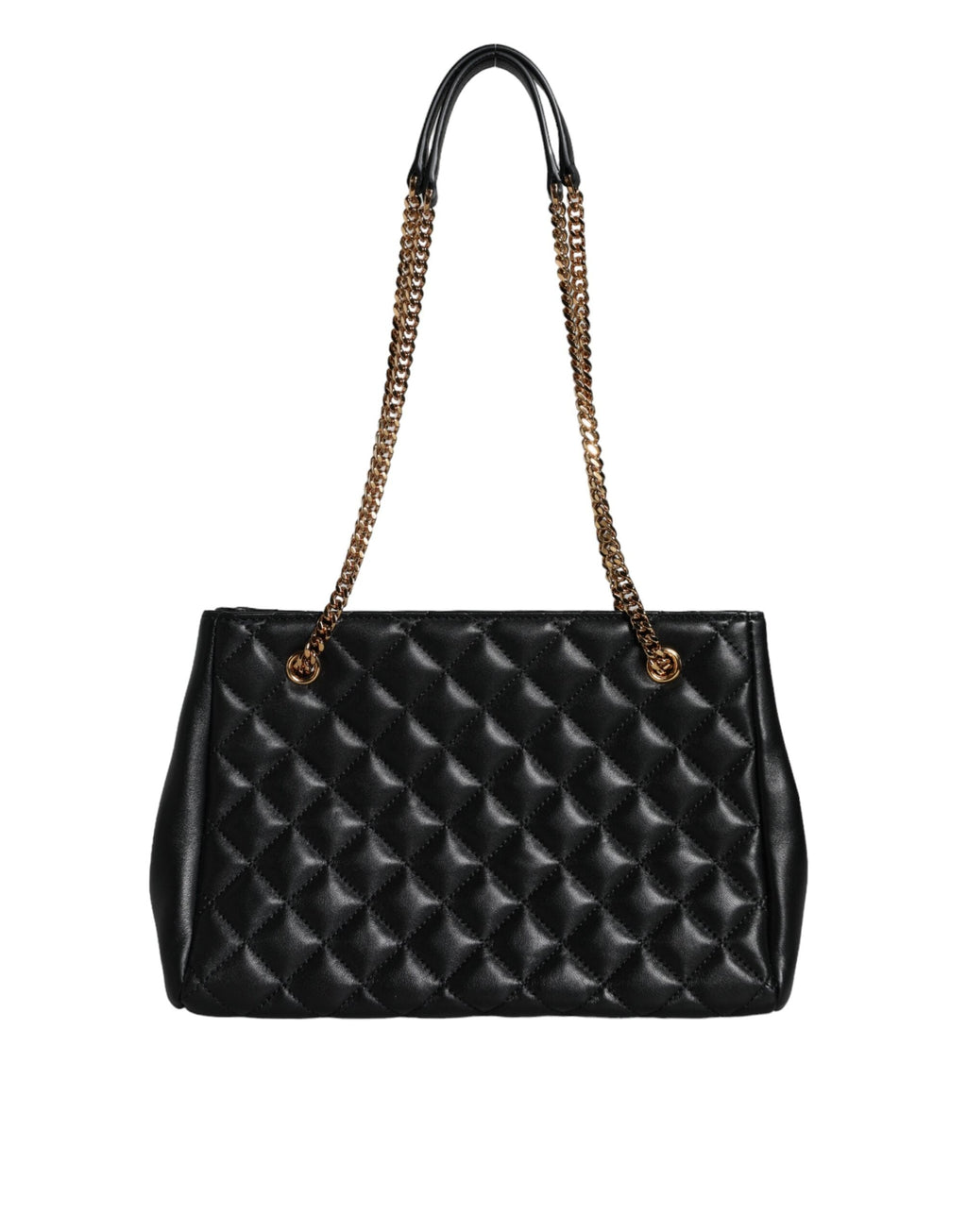 Versace Black Quilted Nappa Leather Shoulder Chain Strap Bag Versace