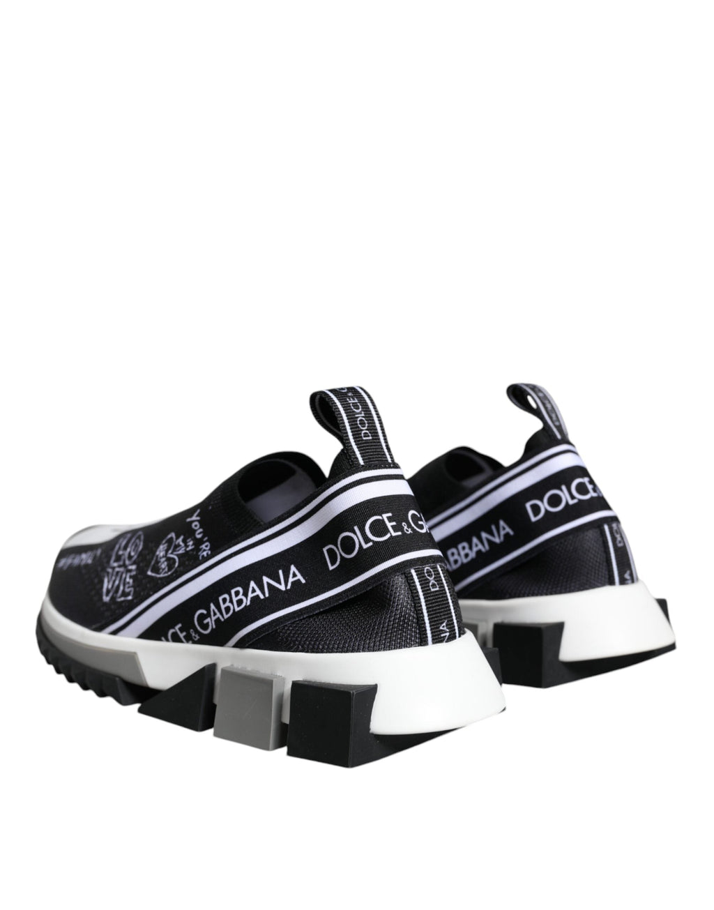 Dolce & Gabbana Black White Sorrento Low Top Sneakers Shoes Dolce & Gabbana