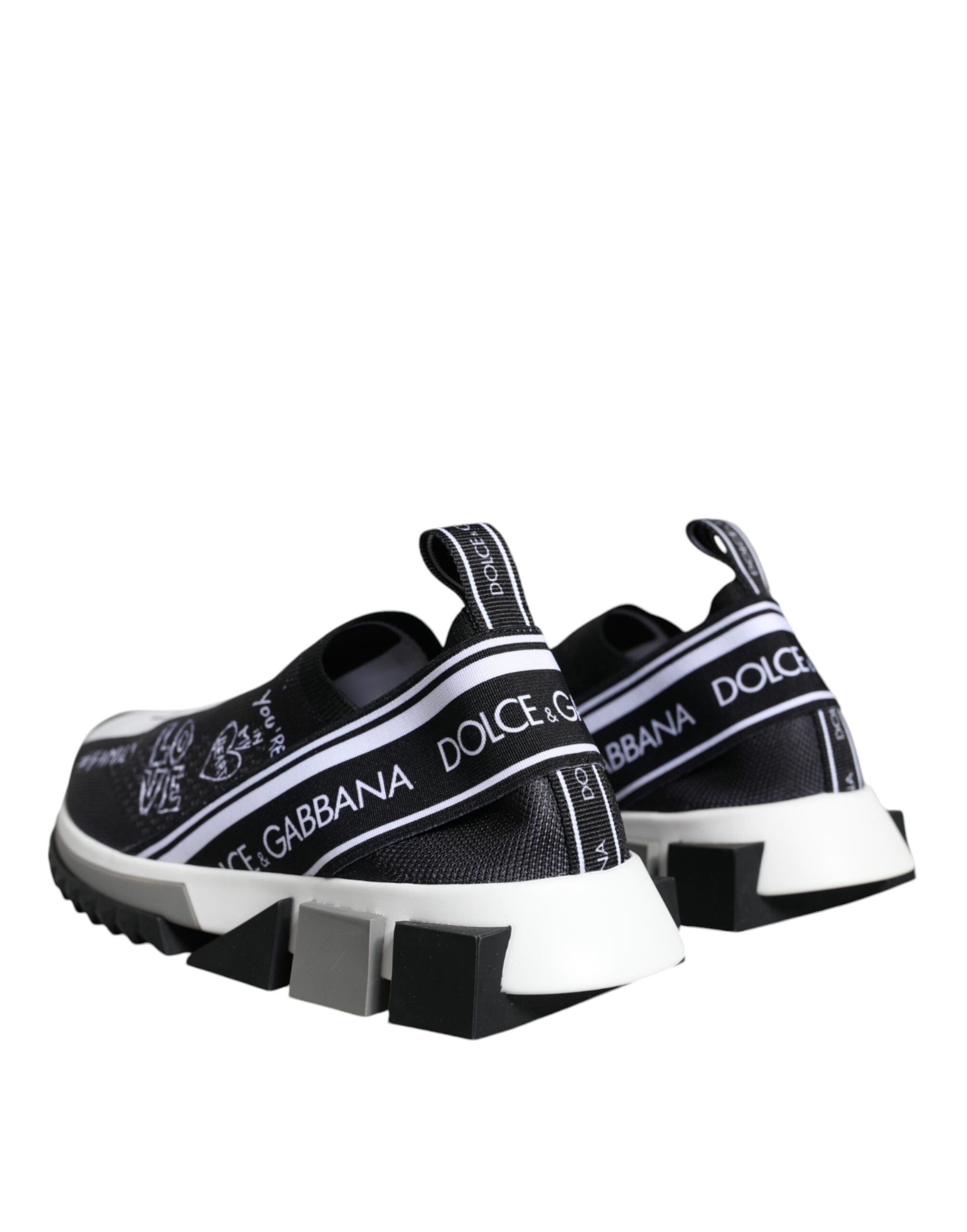 Dolce & Gabbana Black White Sorrento Low Top Sneakers Shoes Dolce & Gabbana