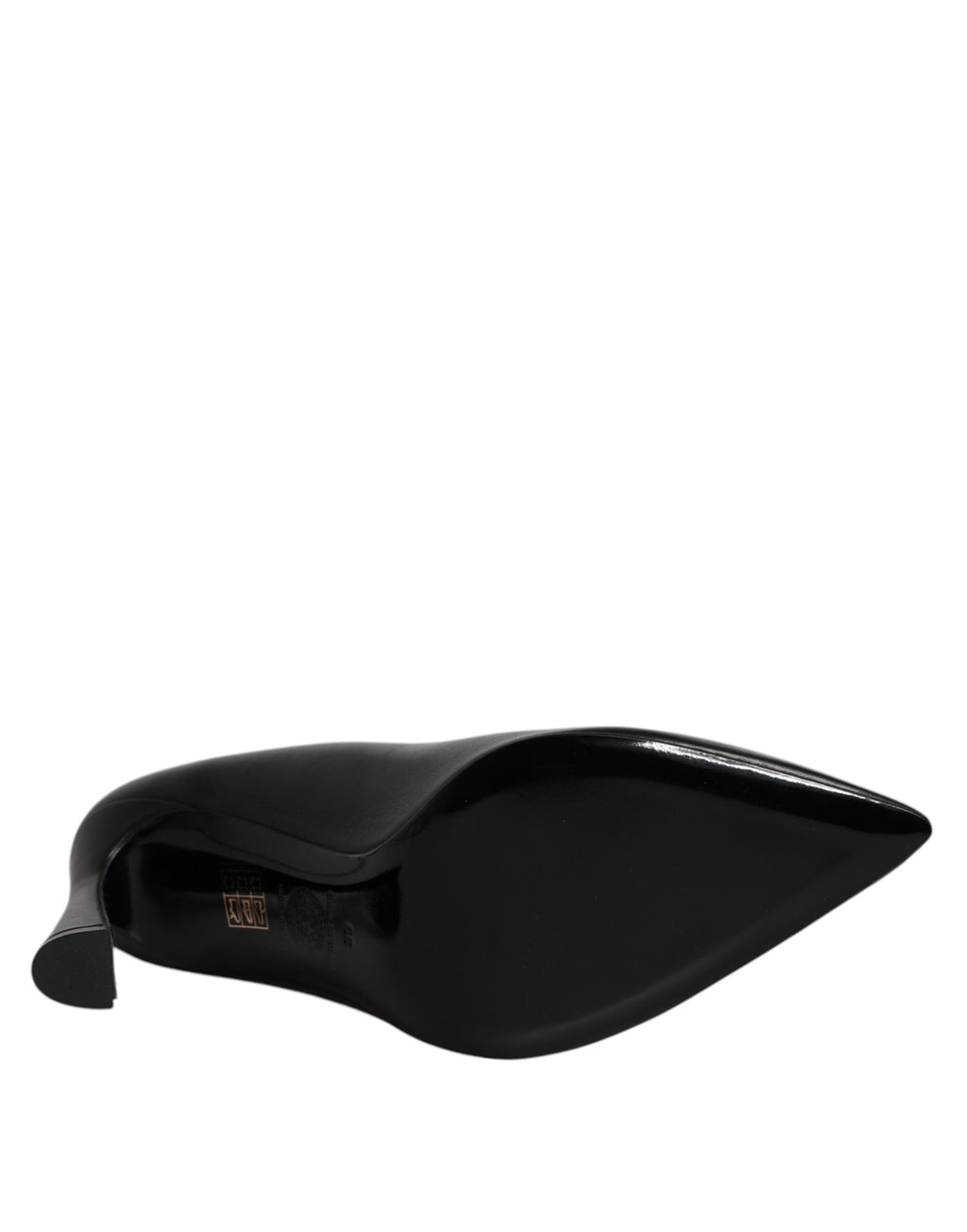Versace Black Leather Logo Plaque High Heels Pumps Shoes Versace