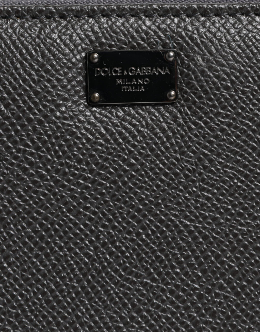 Dolce & Gabbana Dark Gray Leather DG Logo Zip Around Continental Wallet Dolce & Gabbana
