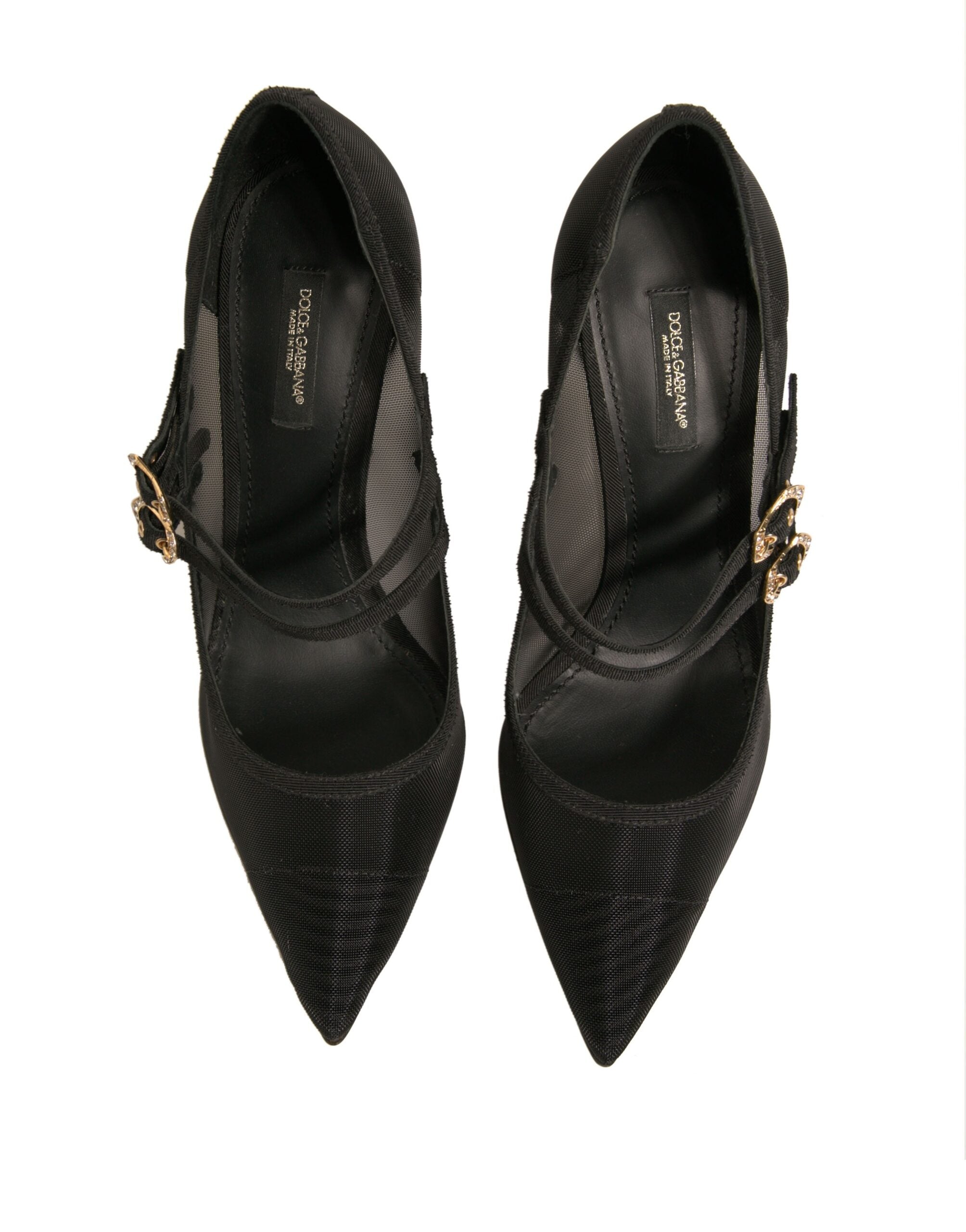 Dolce & Gabbana Black Mesh Mary Jane High Heels Pumps Shoes Dolce & Gabbana