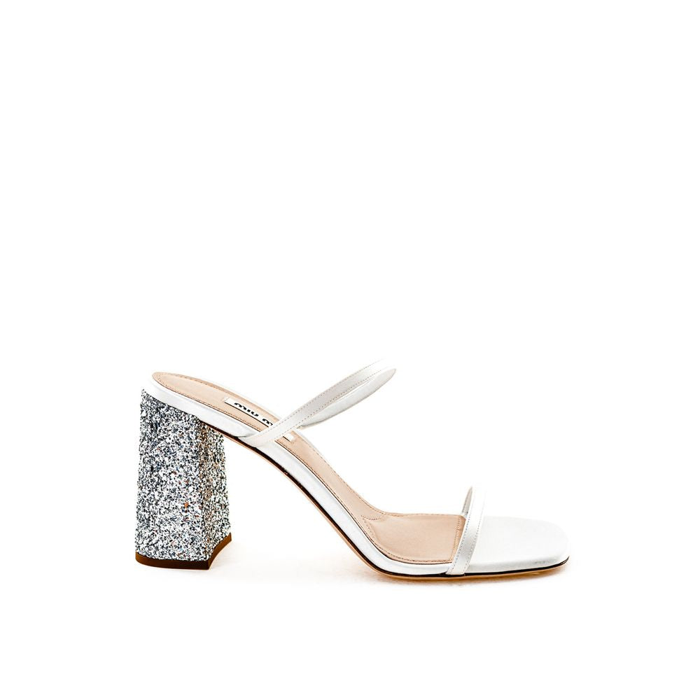 Miu Miu White Silk Sandal Miu Miu