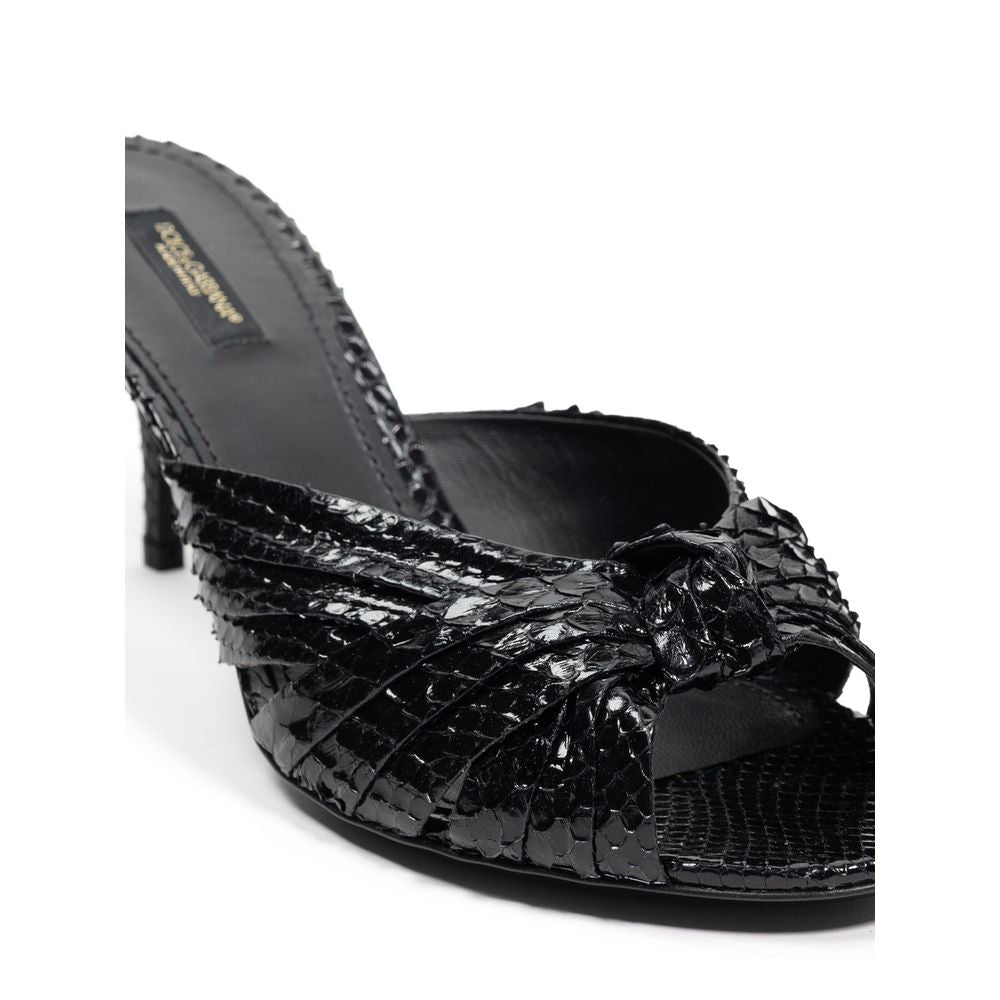 Dolce & Gabbana Black Snake Skin  Sandal Dolce & Gabbana