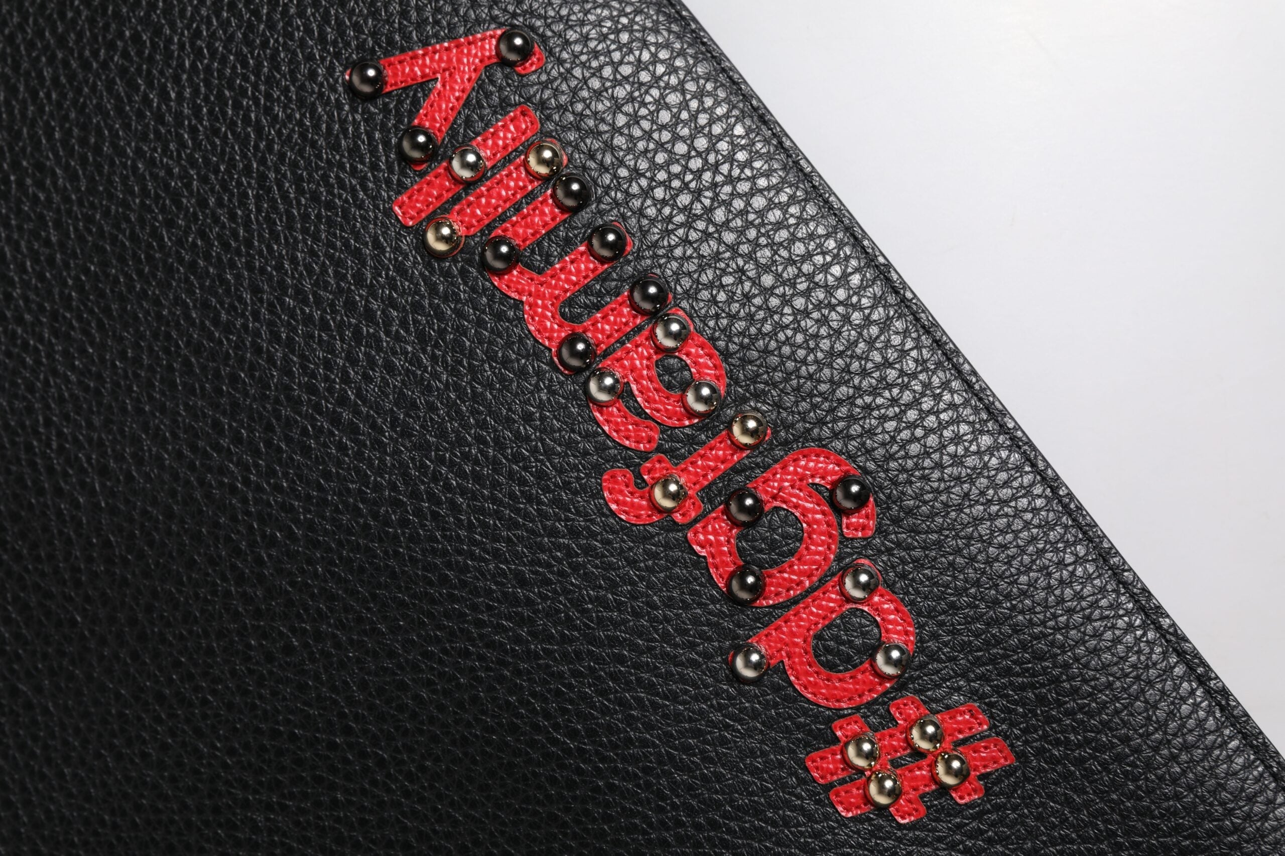 Dolce & Gabbana Black #DGFamily Embellished Leather Clutch Bag Dolce & Gabbana