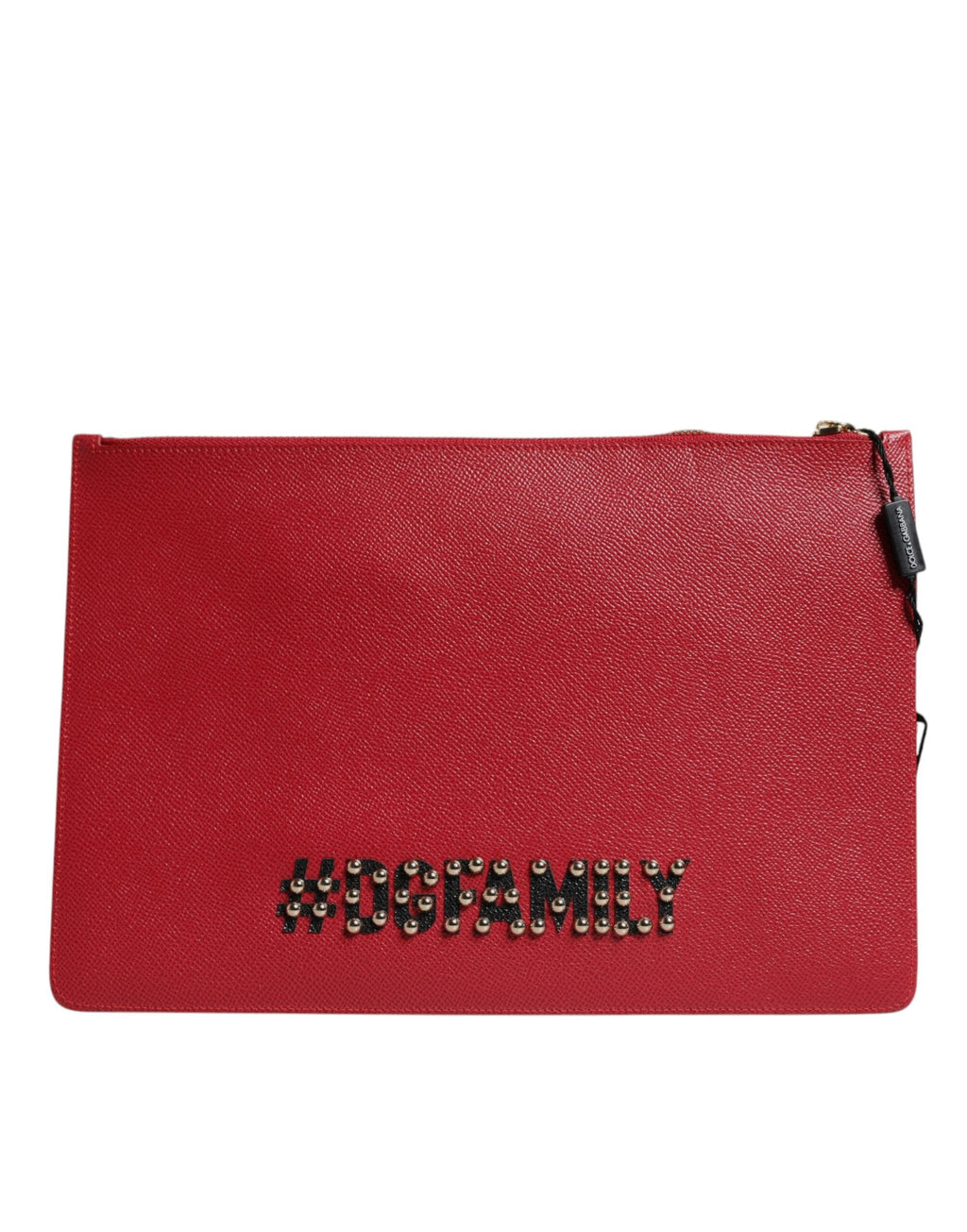 Dolce & Gabbana Red #DGFamily Embellished Leather Clutch Bag Dolce & Gabbana