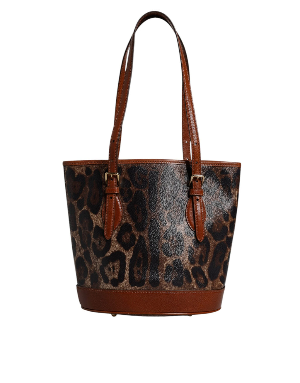 Dolce & Gabbana Brown Leopard Leather Shoulder Strap Tote Bag Dolce & Gabbana