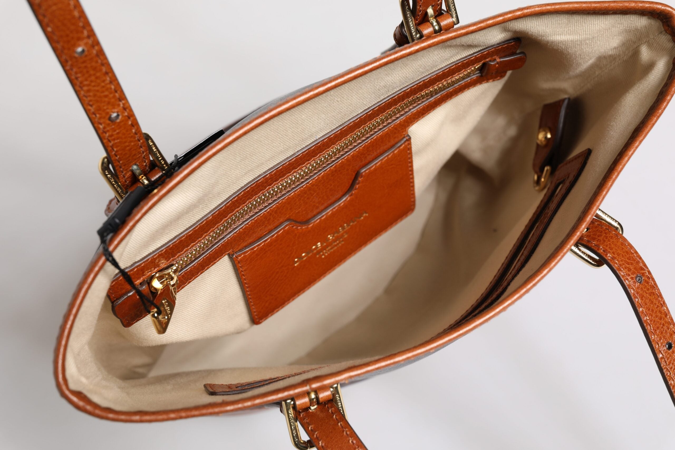 Dolce & Gabbana Brown Leopard Leather Shoulder Strap Tote Bag Dolce & Gabbana