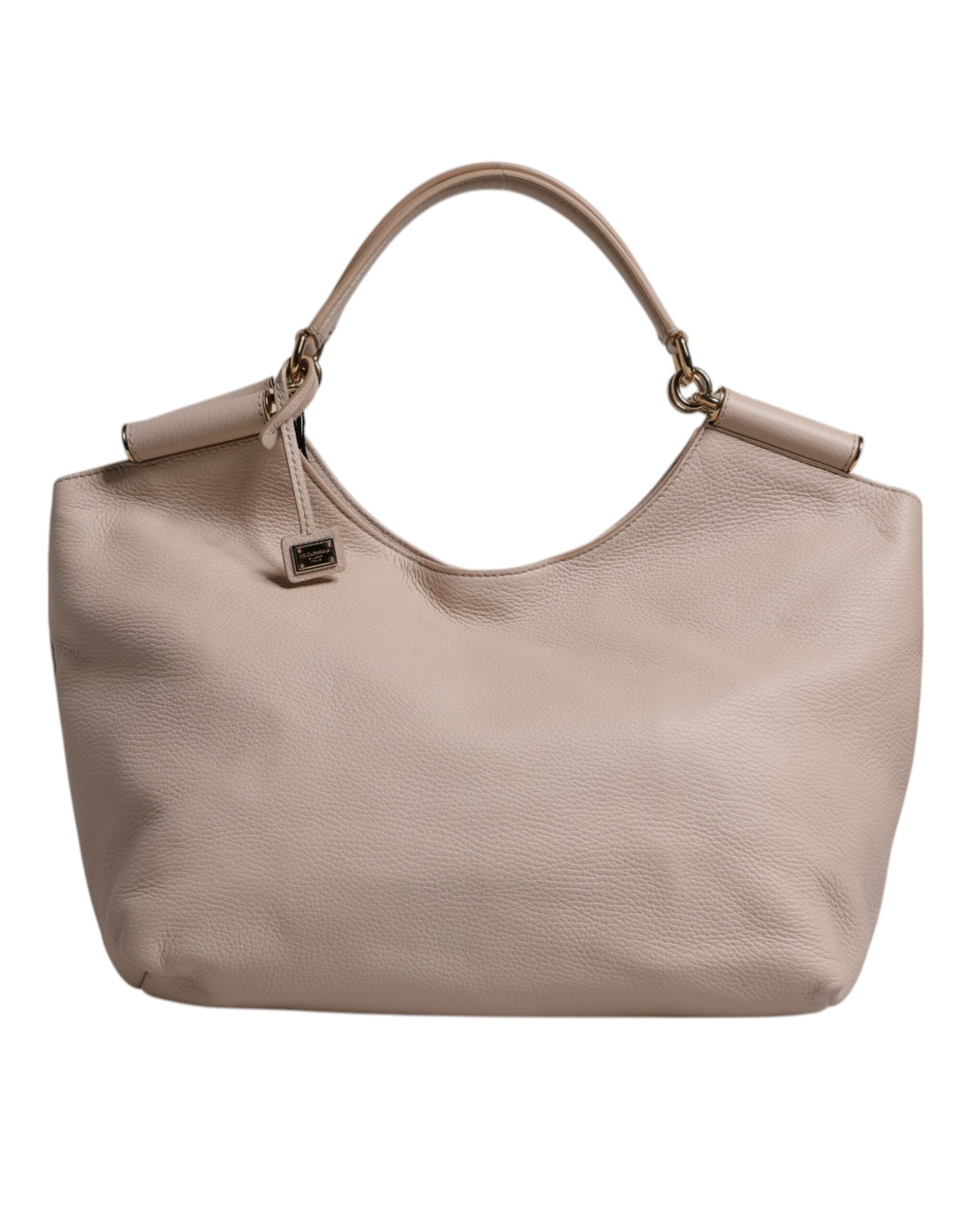 Dolce & Gabbana Light Pink Deer Leather Logo Plaque Tote Top Handle Bag Dolce & Gabbana