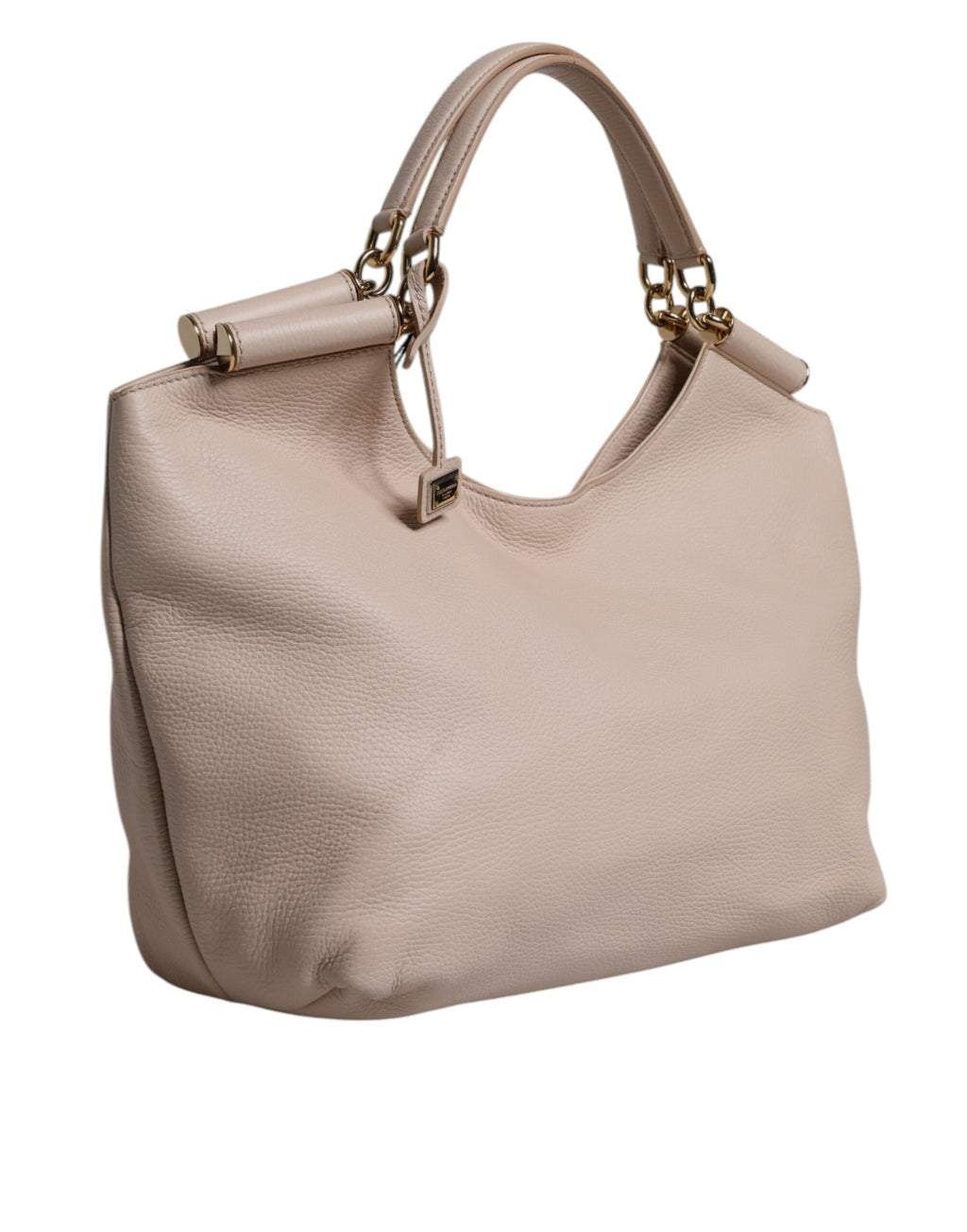 Dolce & Gabbana Light Pink Deer Leather Logo Plaque Tote Top Handle Bag Dolce & Gabbana