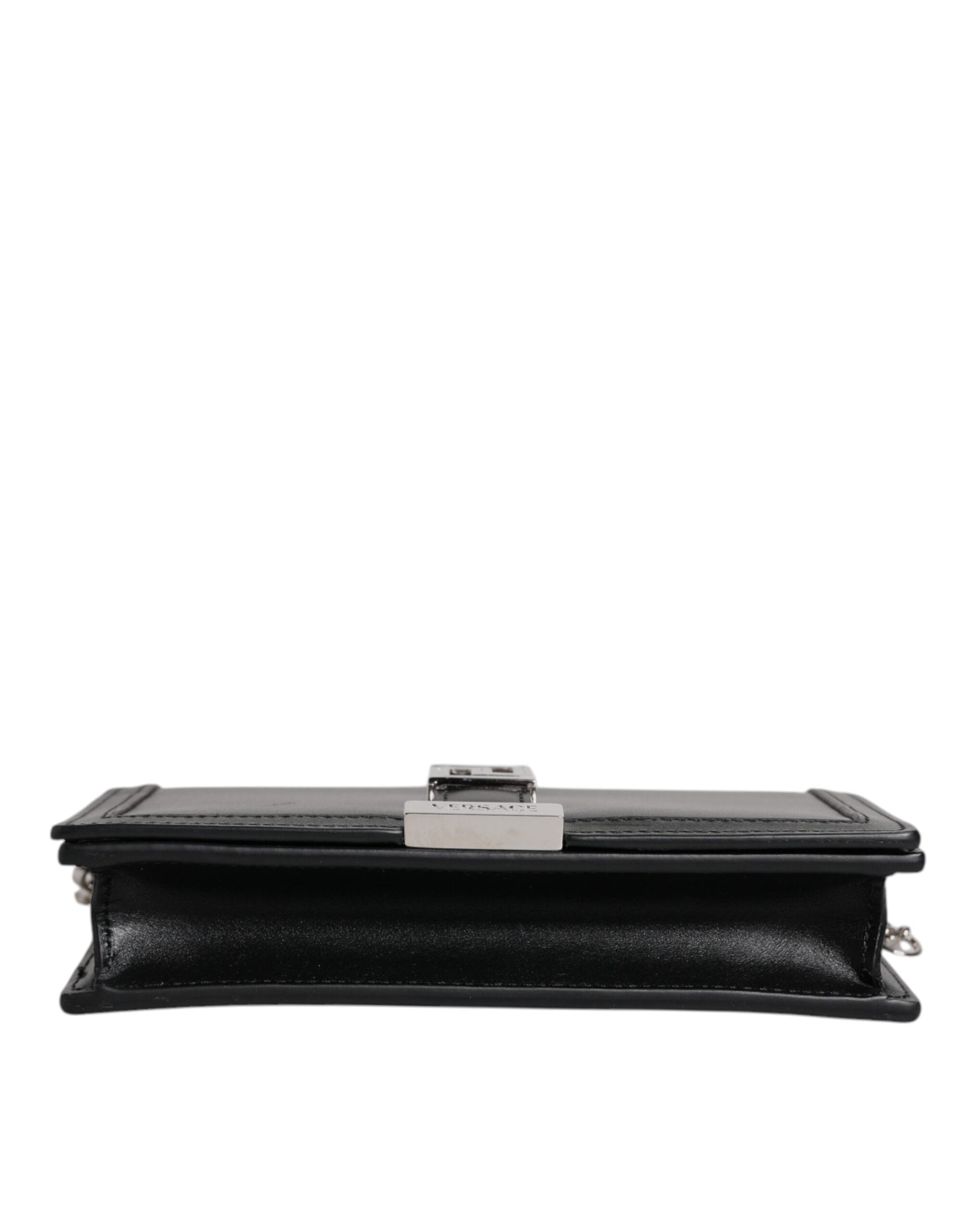 Versace Black Calfskin Leather Chain Strap Shoulder Crossbody Bag Versace