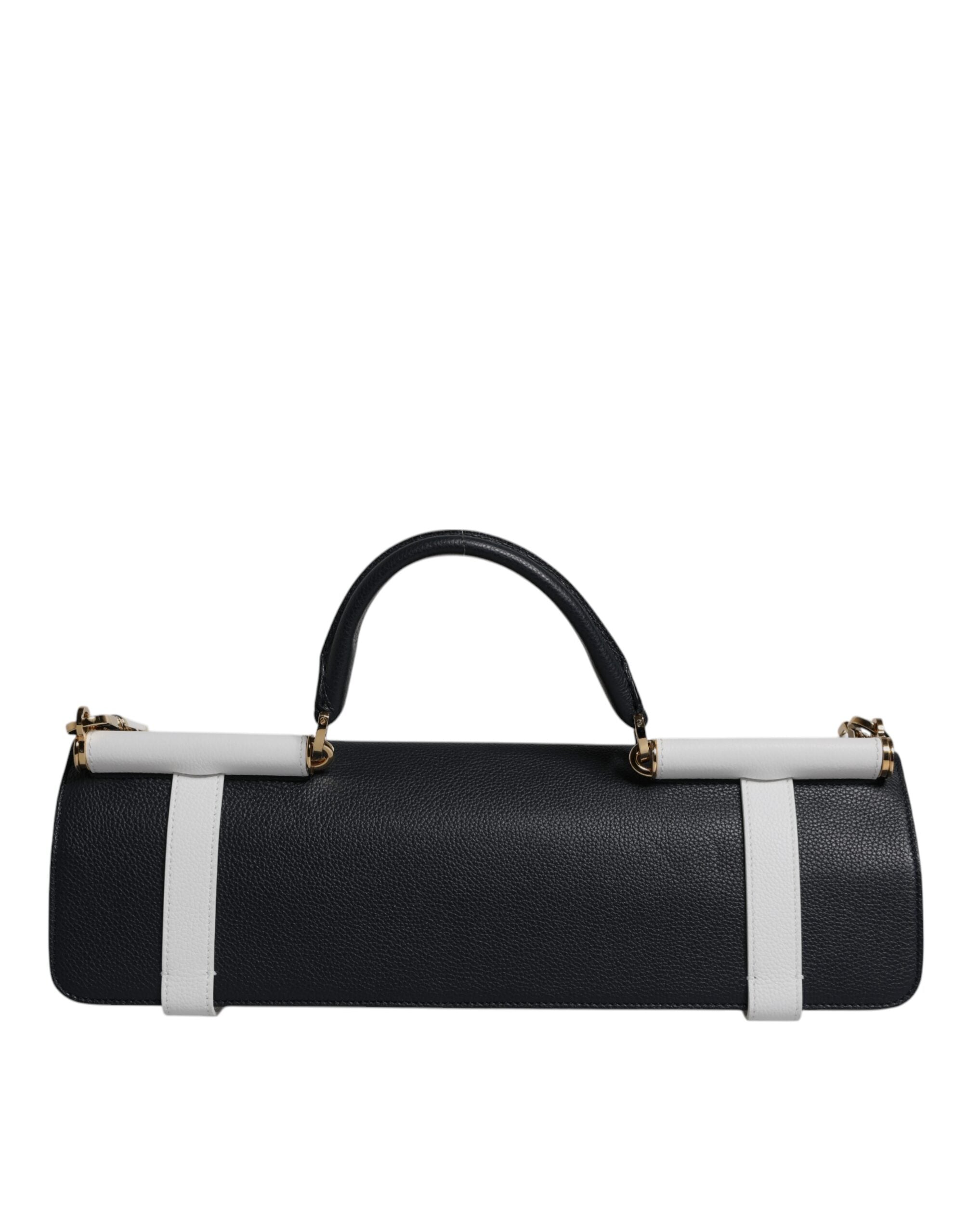 Dolce & Gabbana Blue White Calfskin Leather Crossbody Shoulder Bag Dolce & Gabbana