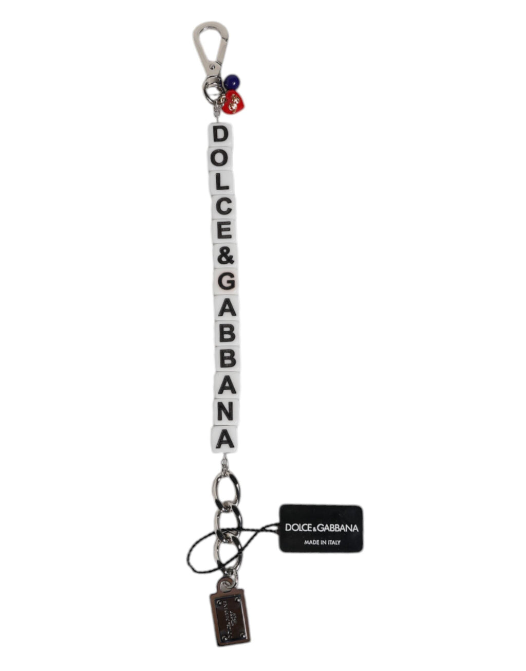 Dolce & Gabbana Silver Brass Chain Dice Logo Embellished Charm Bracelet Dolce & Gabbana