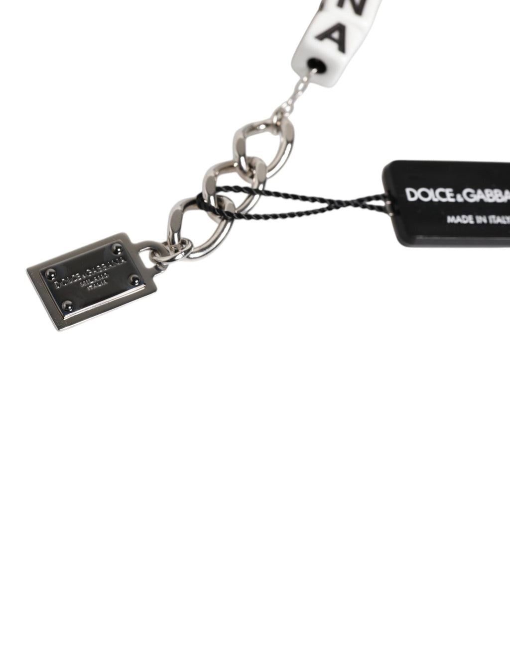 Dolce & Gabbana Silver Brass Chain Dice Logo Embellished Charm Bracelet Dolce & Gabbana