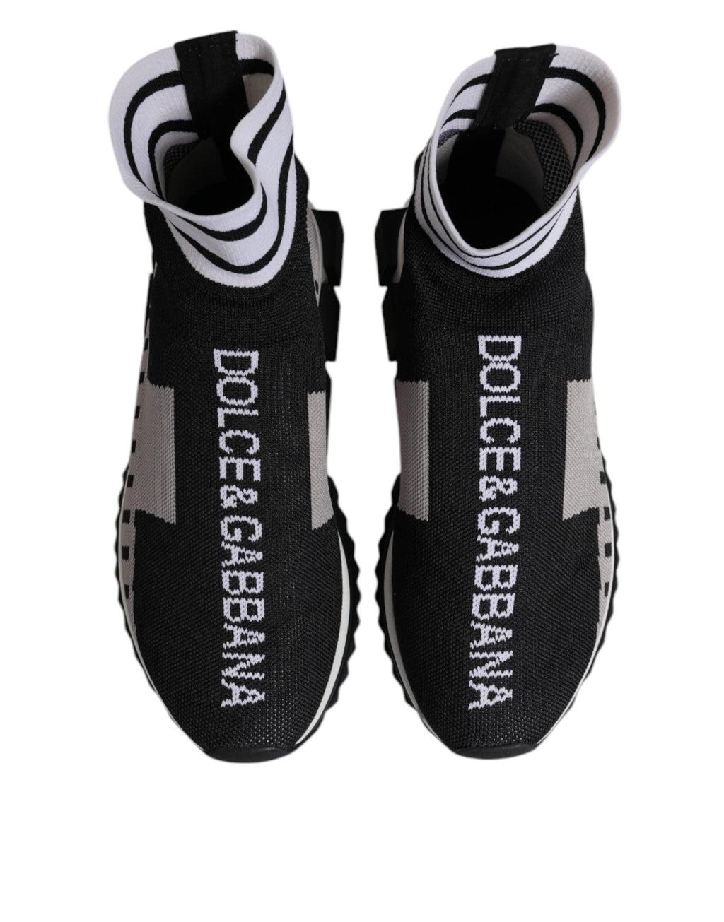 Dolce & Gabbana Black Gray Sorrento Socks Women Sneakers Shoes Dolce & Gabbana