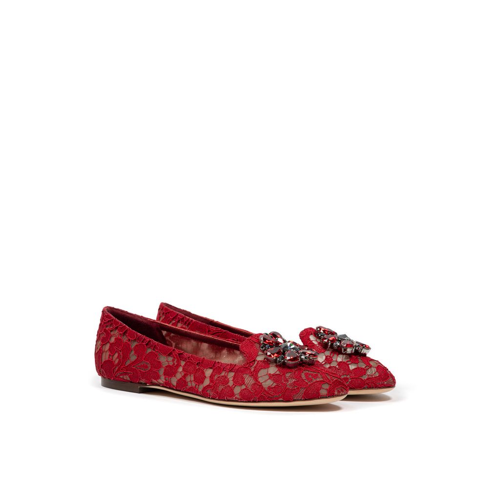 Dolce & Gabbana Red Viscose Ballet Flat Dolce & Gabbana