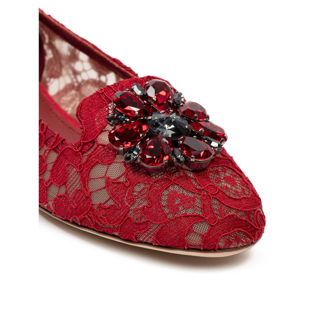 Dolce & Gabbana Red Viscose Ballet Flat Dolce & Gabbana