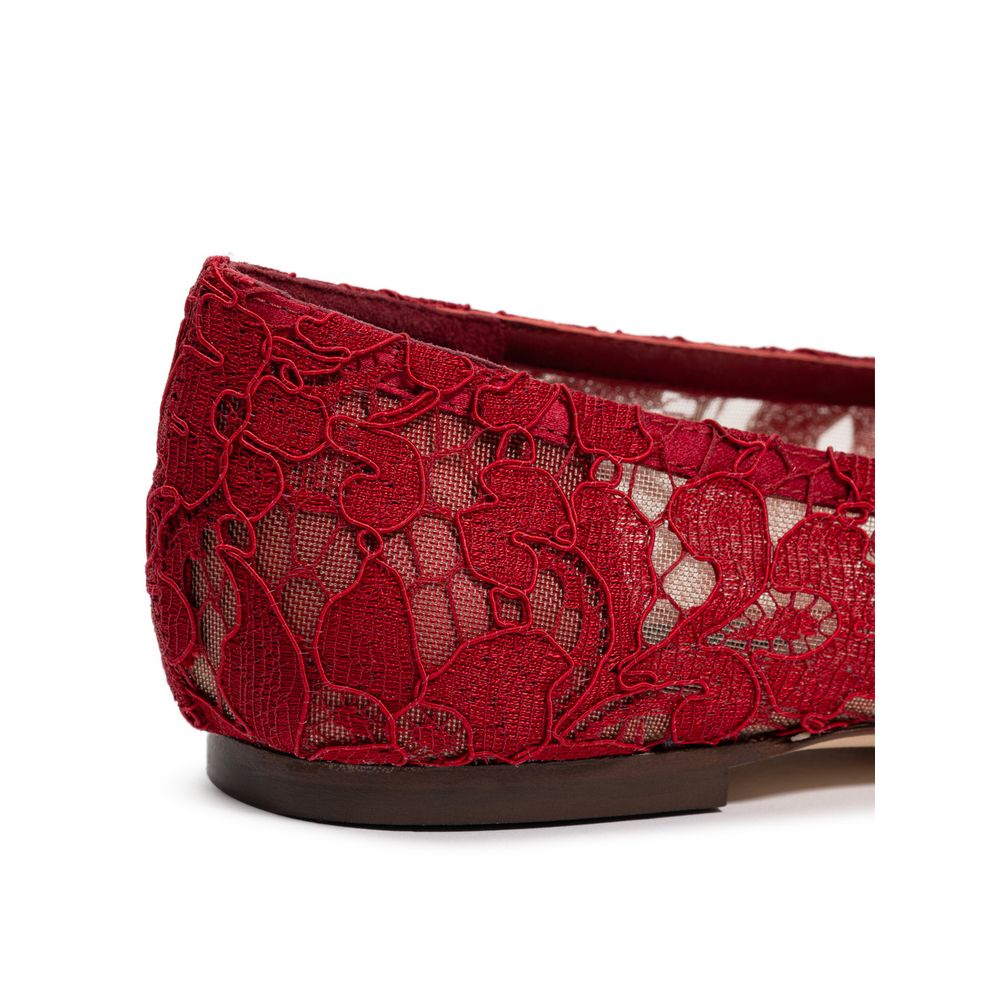 Dolce & Gabbana Red Viscose Ballet Flat Dolce & Gabbana