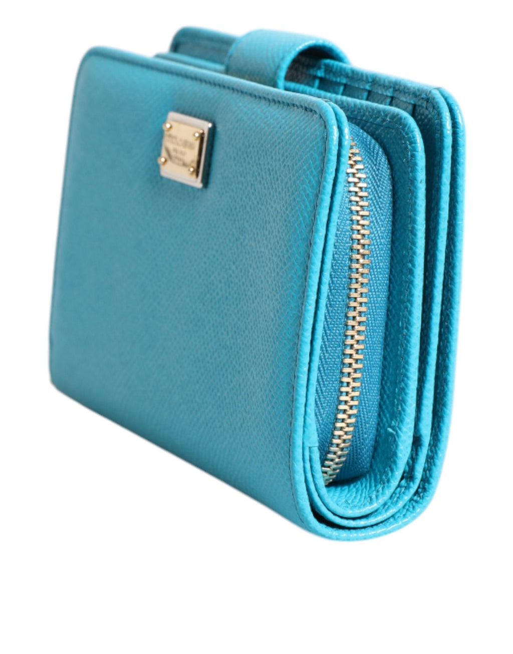 Dolce & Gabbana Light Blue Leather Bifold Continental Clutch Wallet Dolce & Gabbana
