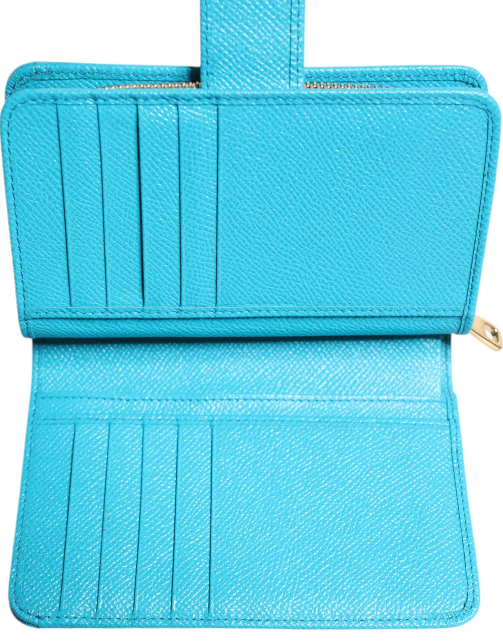 Dolce & Gabbana Light Blue Leather Bifold Continental Clutch Wallet Dolce & Gabbana
