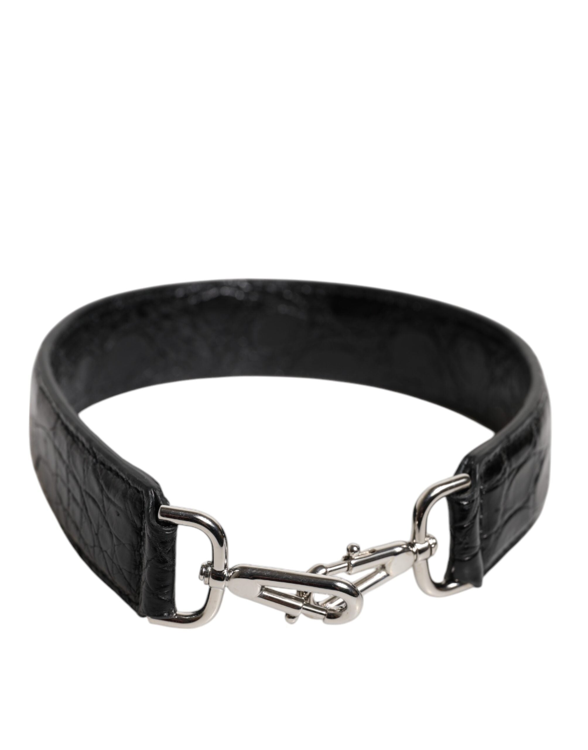Dolce & Gabbana Black Alligator Leather Bag Shoulder Strap Dolce & Gabbana