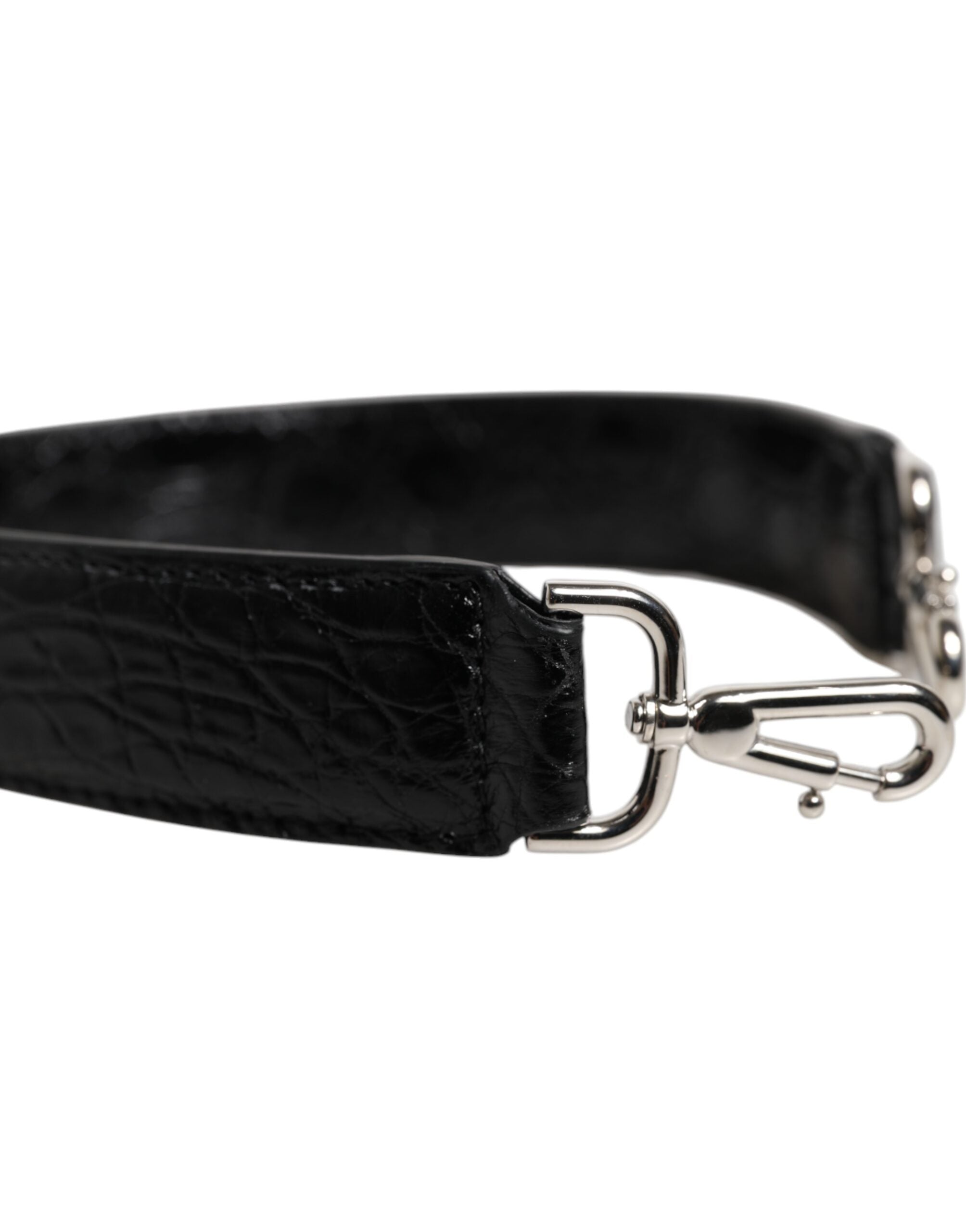 Dolce & Gabbana Black Alligator Leather Bag Shoulder Strap Dolce & Gabbana