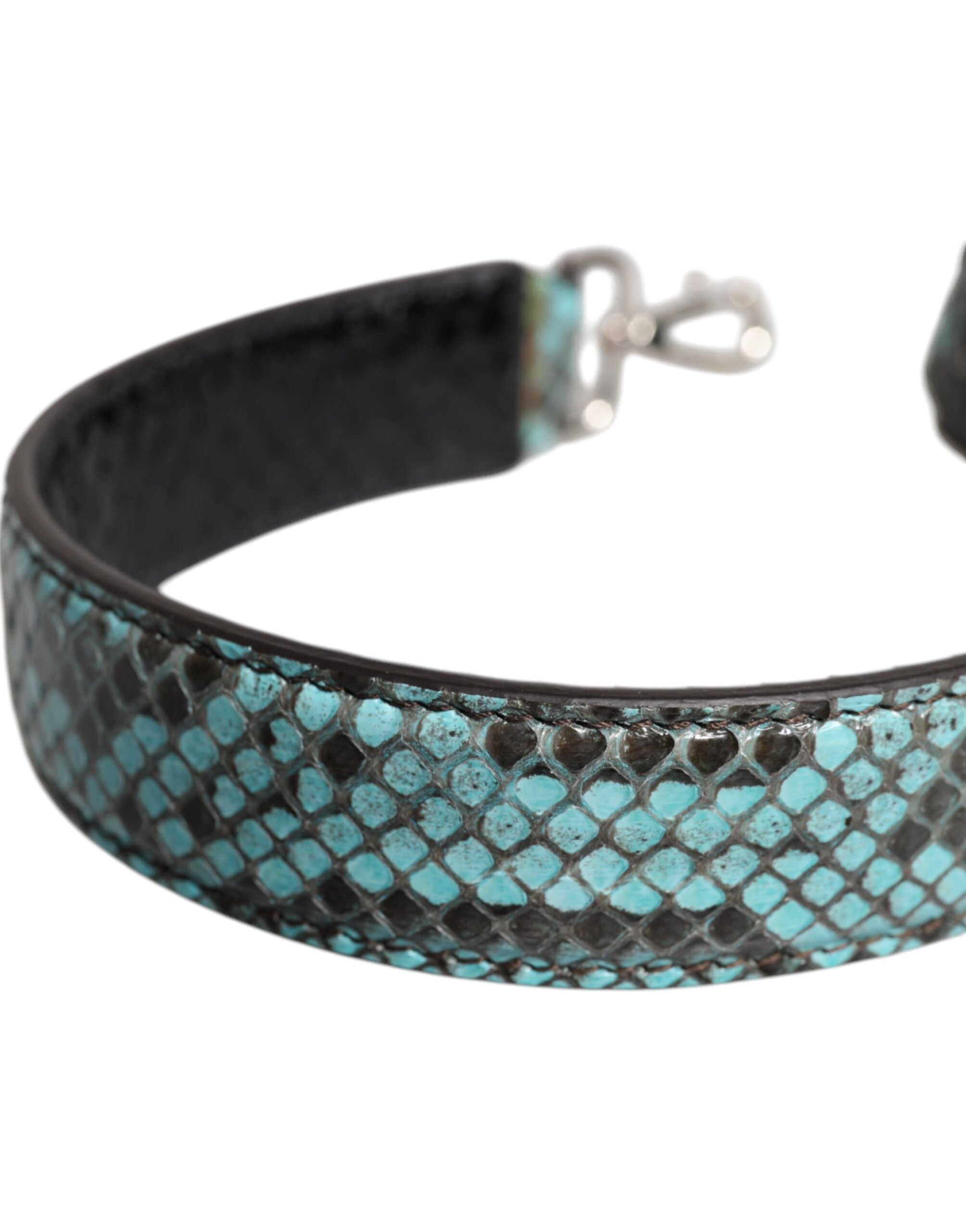 Dolce & Gabbana Black Blue Exotic Leather Bag Shoulder Strap Dolce & Gabbana