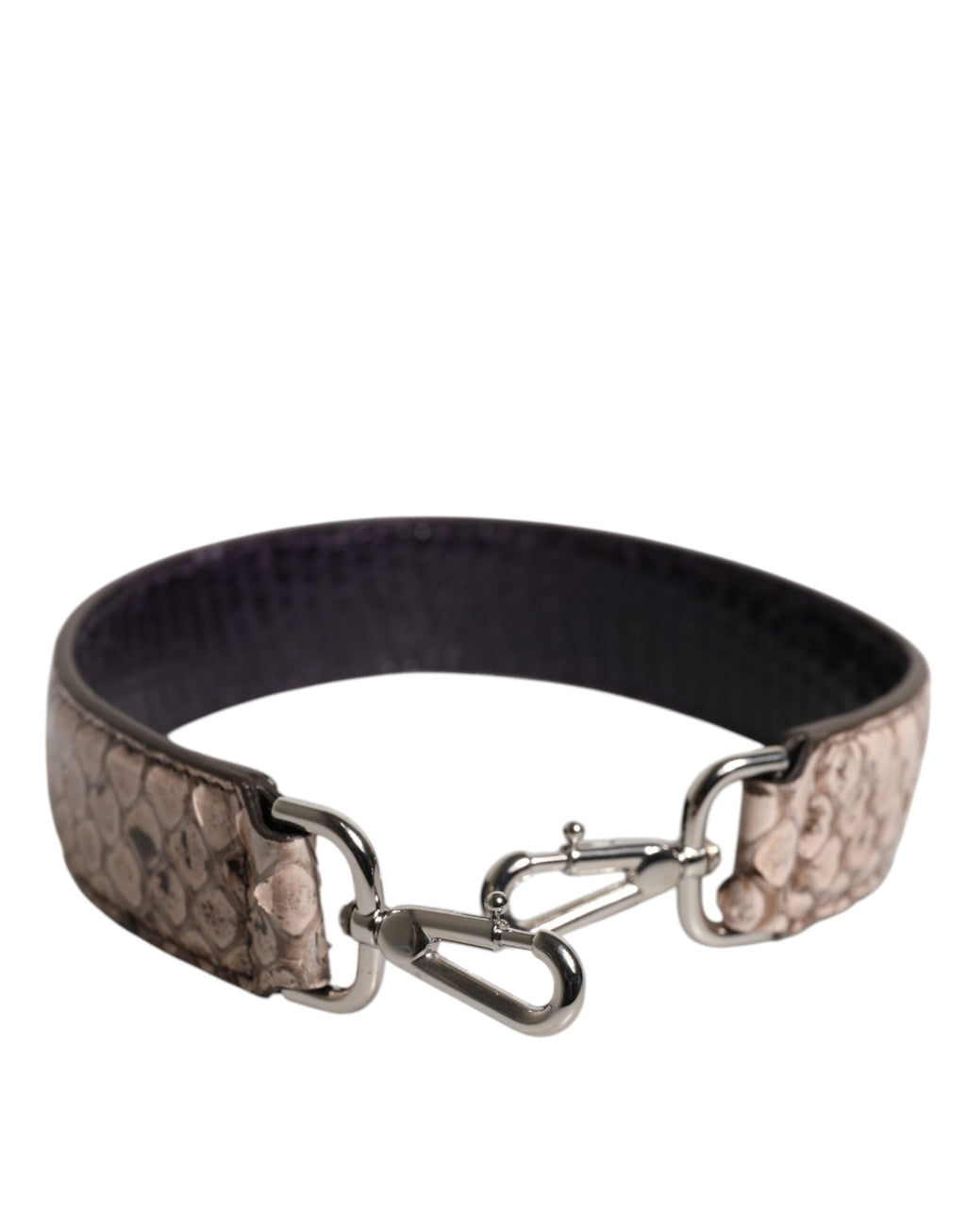 Dolce & Gabbana Black Cream Exotic Leather Bag Shoulder Strap Dolce & Gabbana