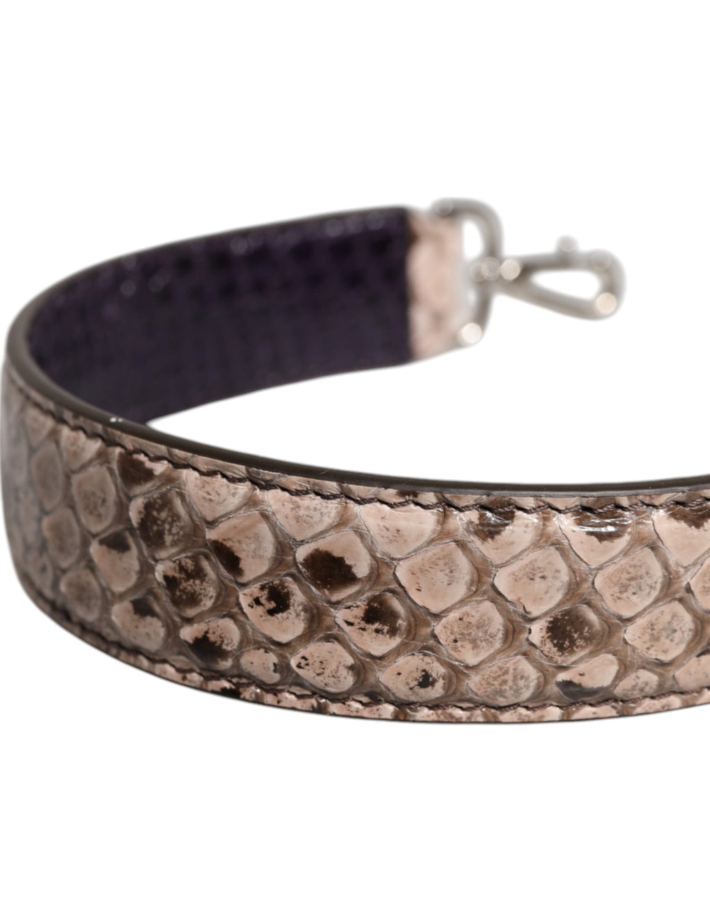 Dolce & Gabbana Black Cream Exotic Leather Bag Shoulder Strap Dolce & Gabbana