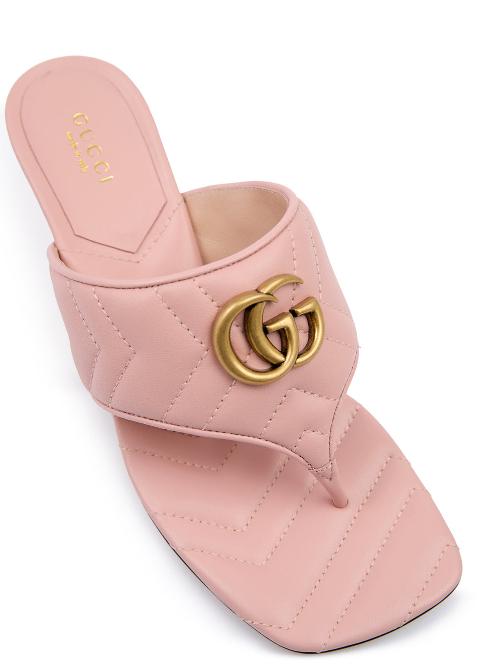 Gucci Mystic Pink Nappa Charlotte Leather Sandals Gucci
