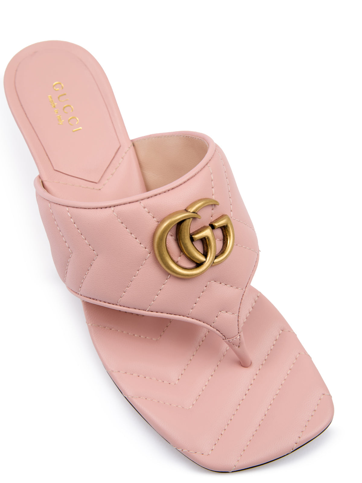 Gucci Mystic Pink Nappa Charlotte Leather Sandals Gucci