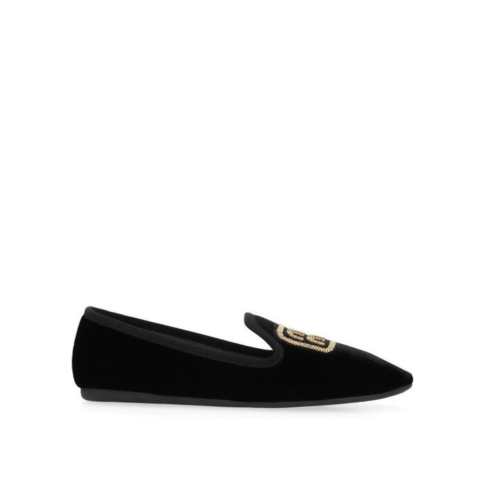 Miu Miu Logo Velvet Flats Miu Miu
