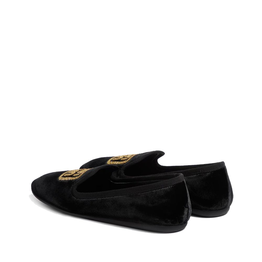 Miu Miu Logo Velvet Flats Miu Miu