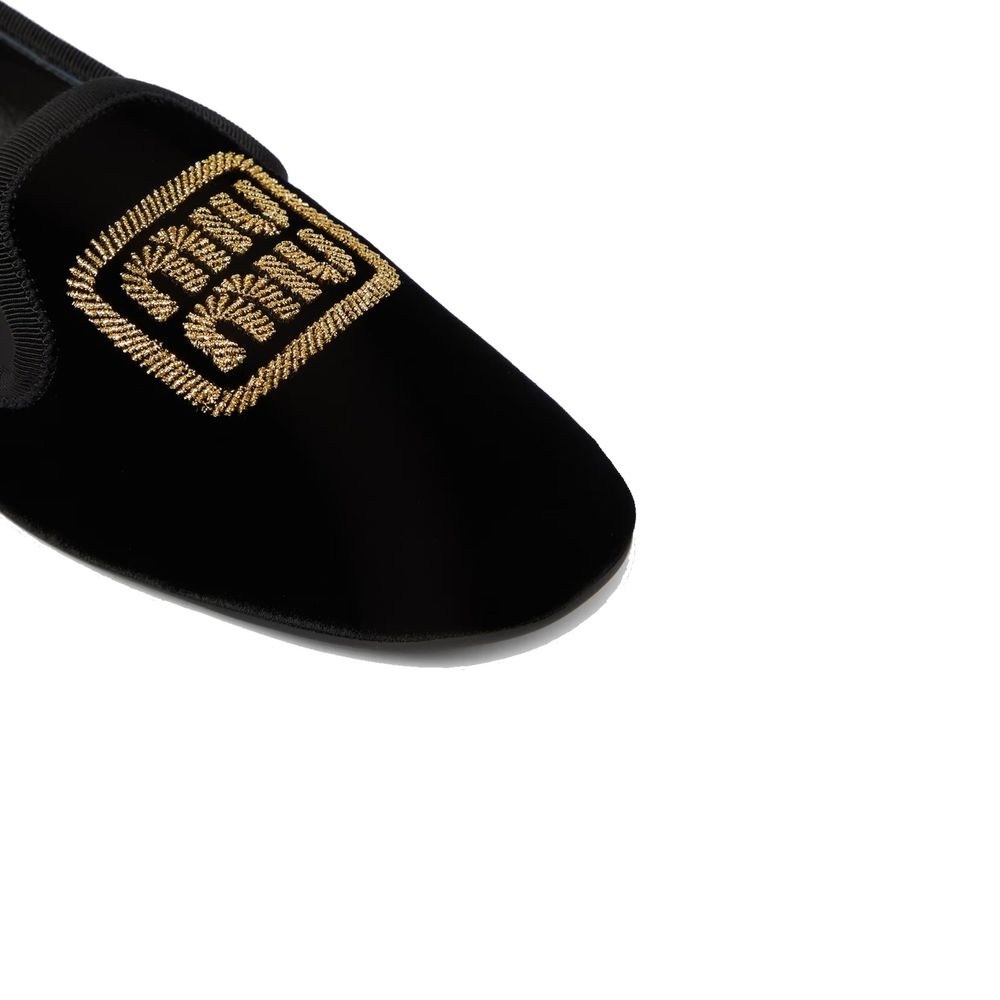 Miu Miu Logo Velvet Flats Miu Miu