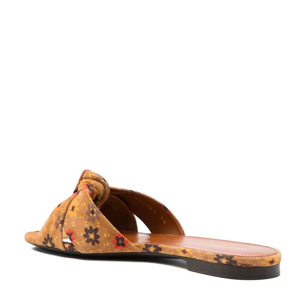 Saint Laurent Bianca Knotted Suede Slides Saint Laurent