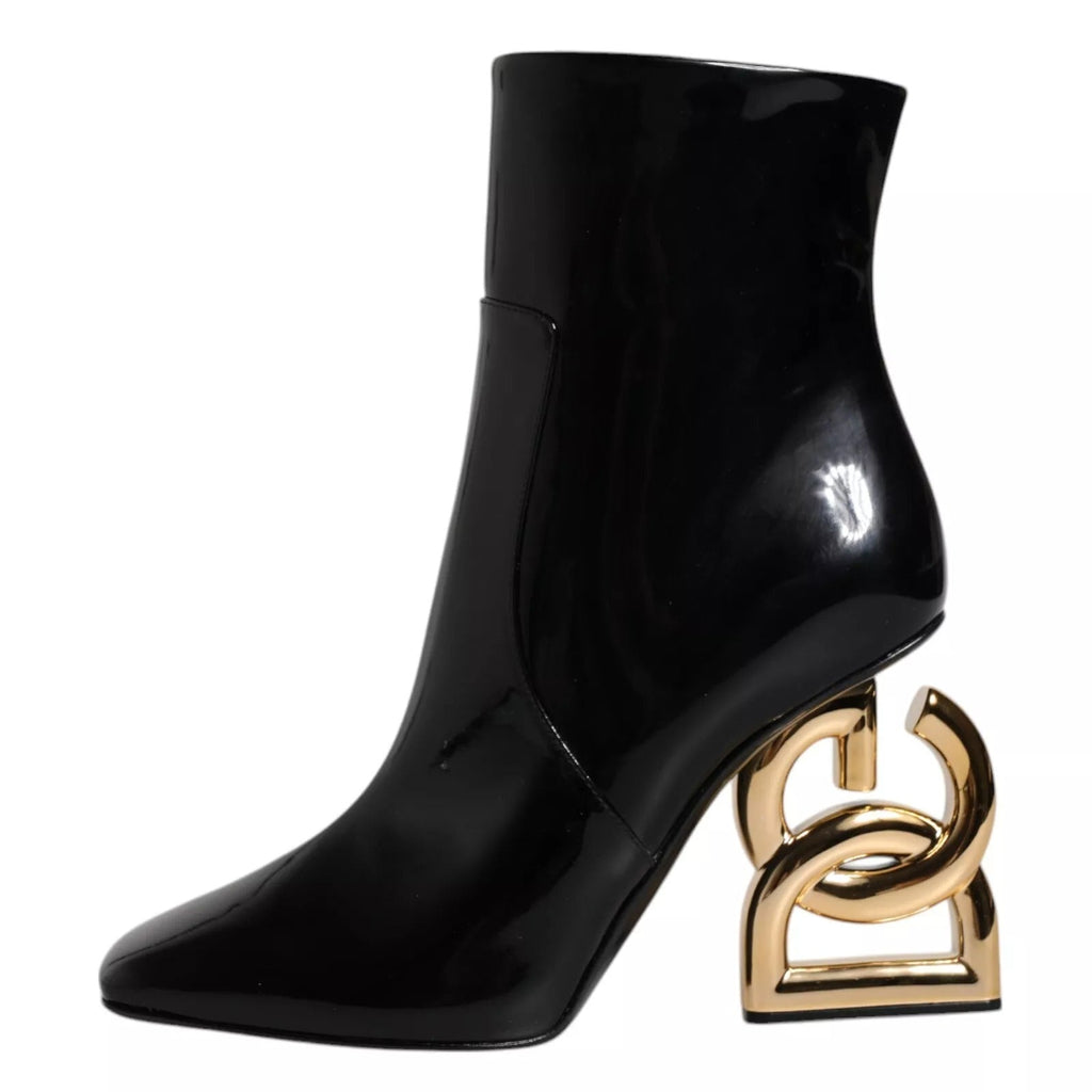 Dolce & Gabbana Black Jackie Leather Mid Calf Boots Shoes Dolce & Gabbana