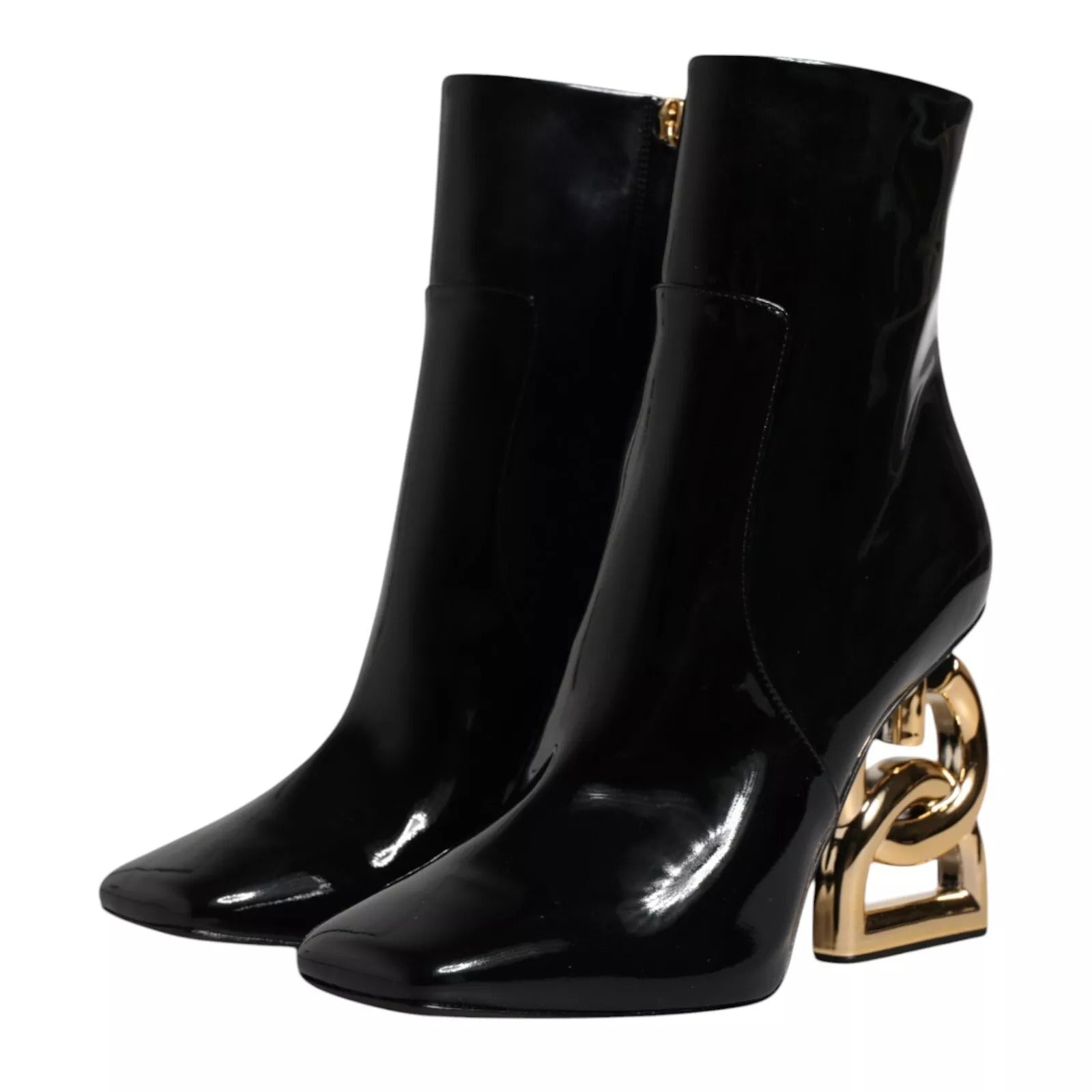 Dolce & Gabbana Black Jackie Leather Mid Calf Boots Shoes Dolce & Gabbana