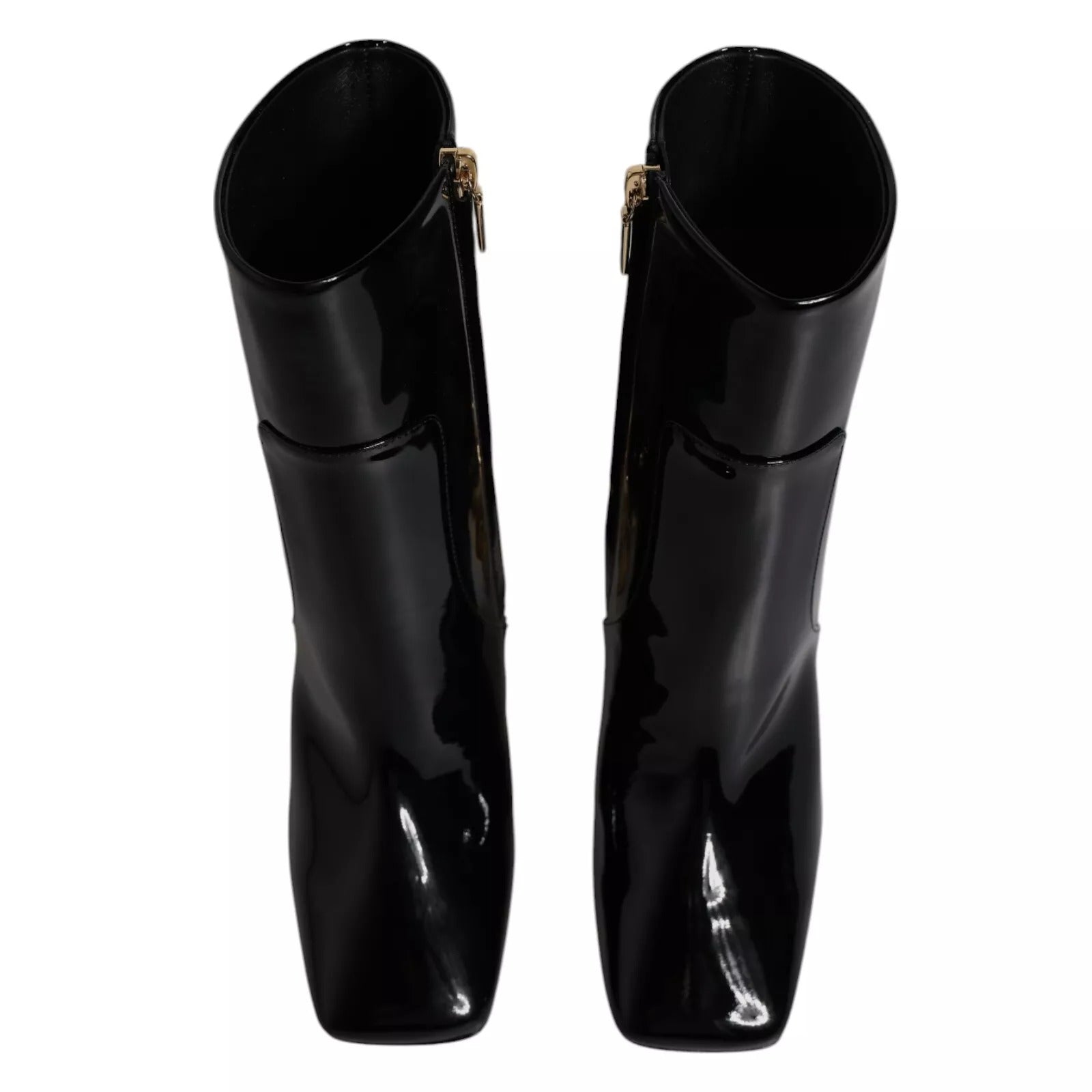 Dolce & Gabbana Black Jackie Leather Mid Calf Boots Shoes Dolce & Gabbana